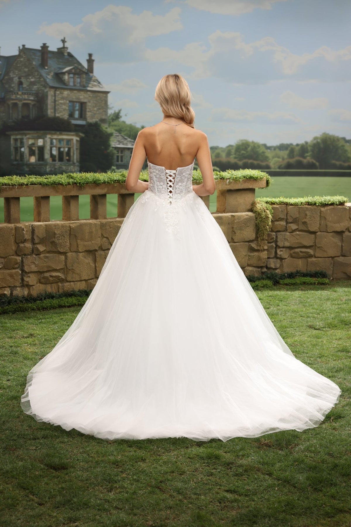 Nora white wedding dress back view 9