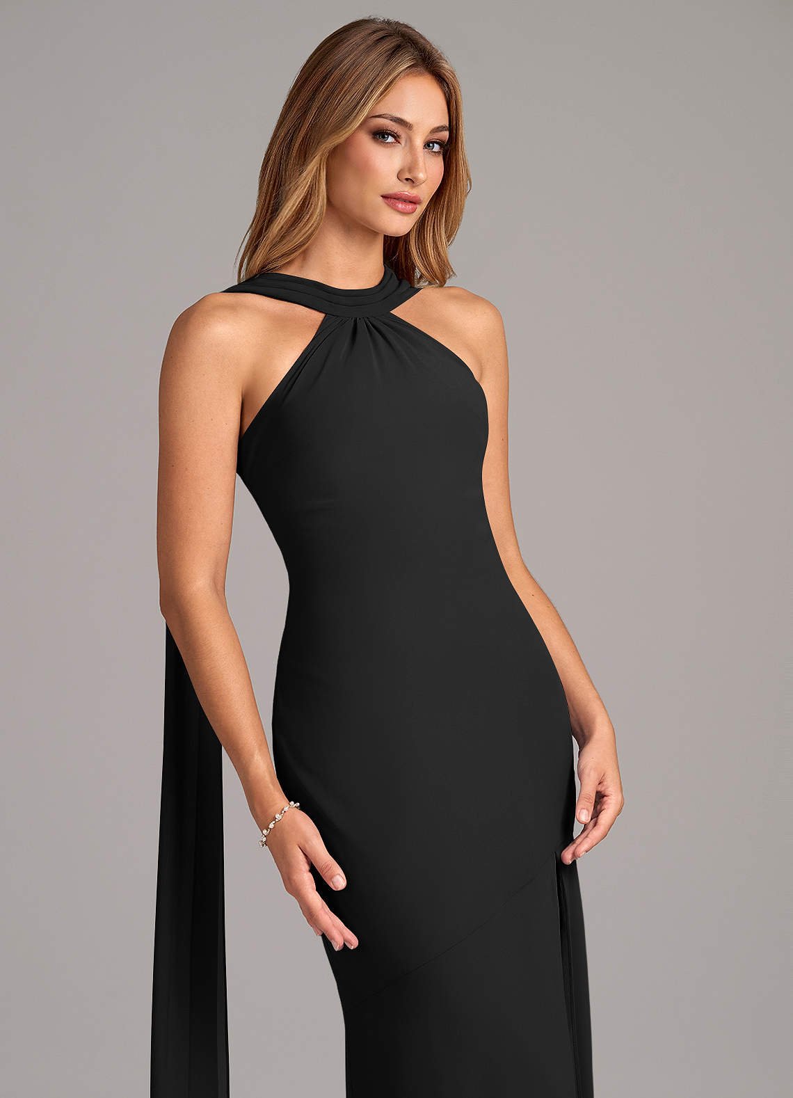Kinsley Mermaid Halter Chiffon Bridesmaid Dress