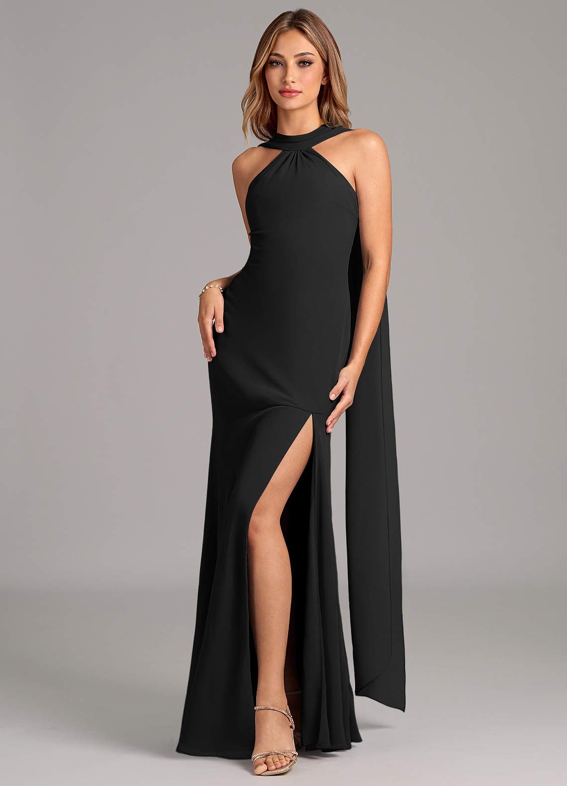 Kinsley Mermaid Halter Chiffon Bridesmaid Dress