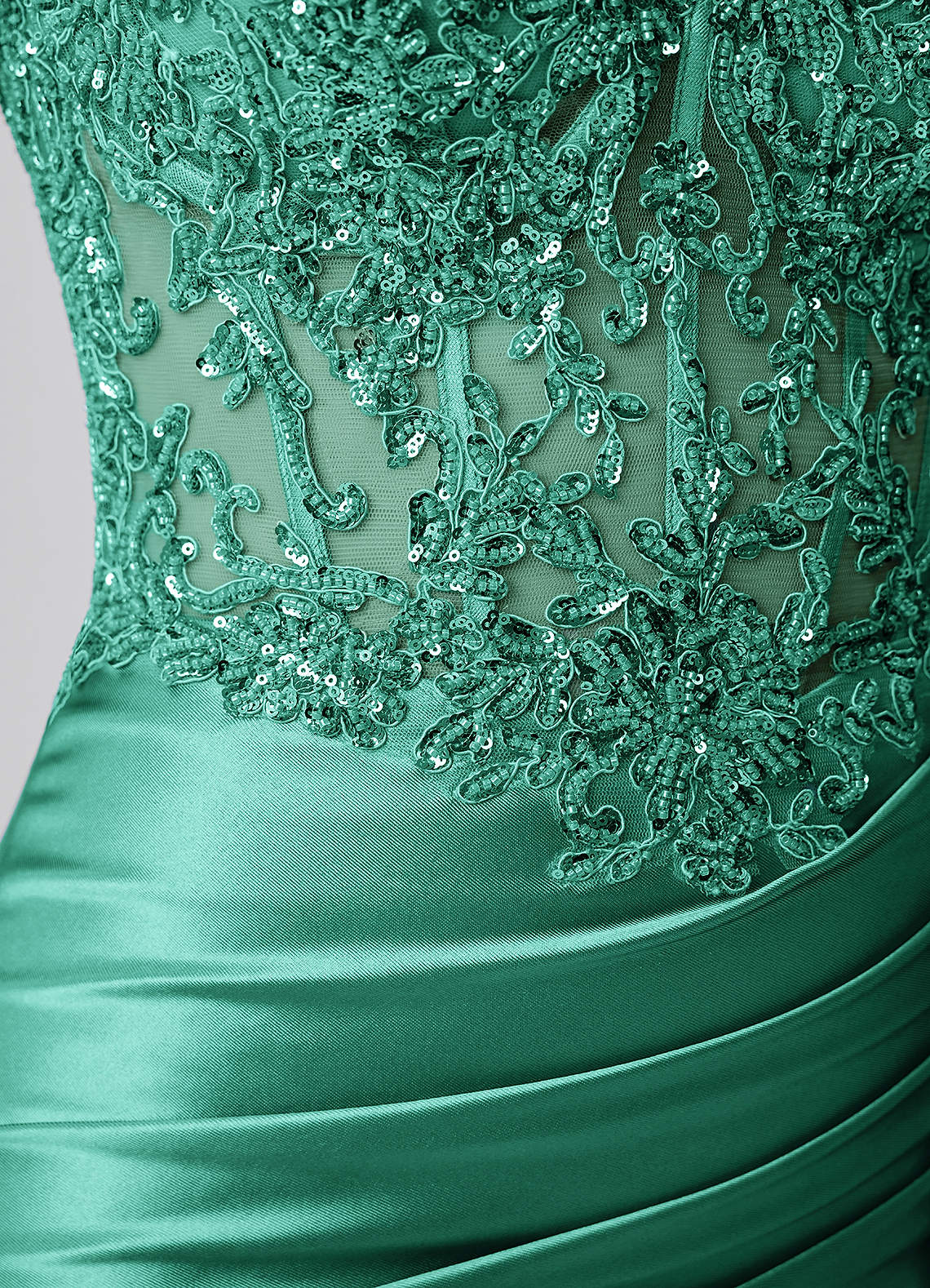 Oralien Bodycon Mini Off-the-Shoulder Satin Prom Dress in Basil