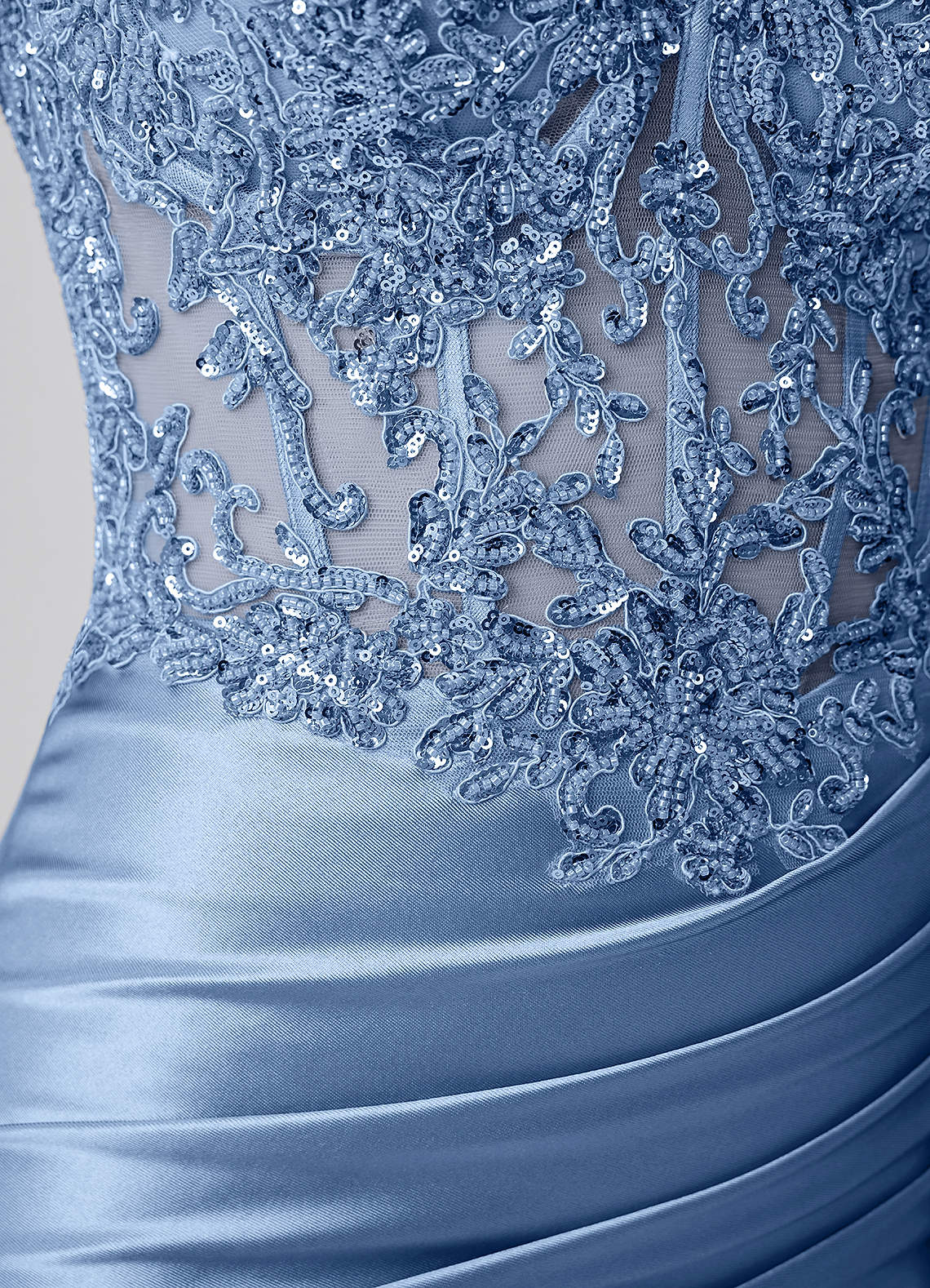 Oralien Bodycon Mini Off-the-Shoulder Satin Prom Dress in Light Blue
