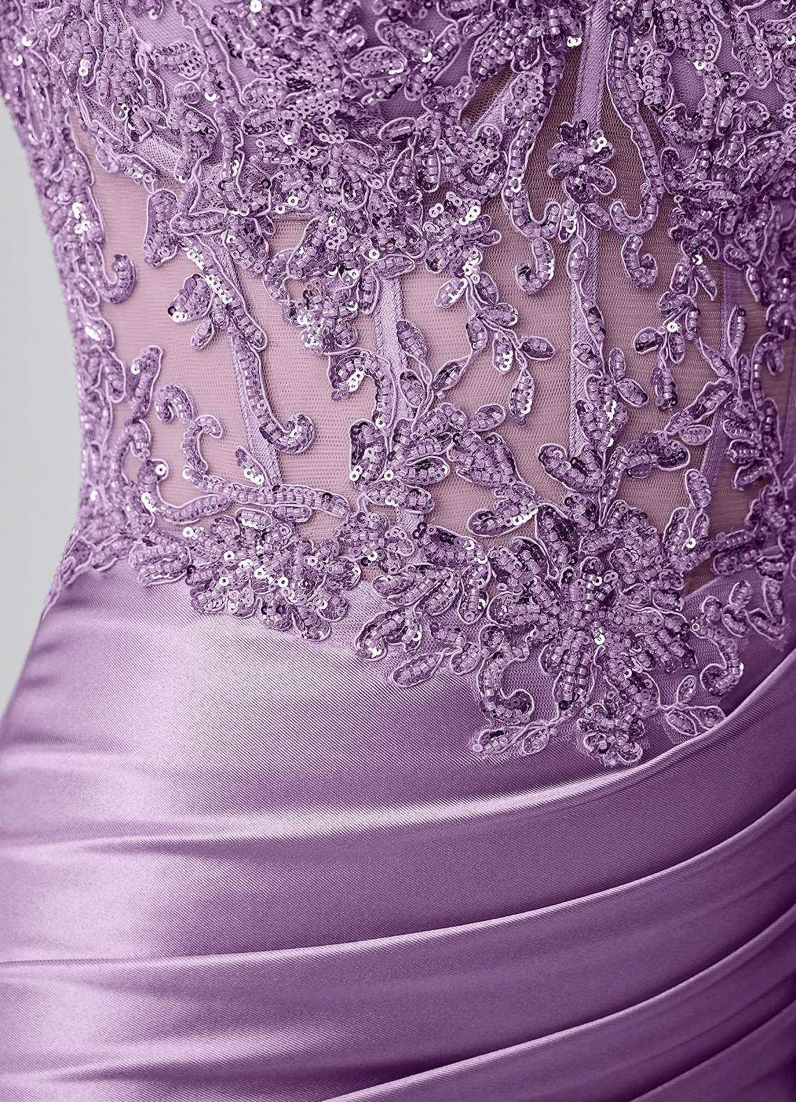 Oralien Bodycon Mini Off-the-Shoulder Satin Prom Dress in Lilac