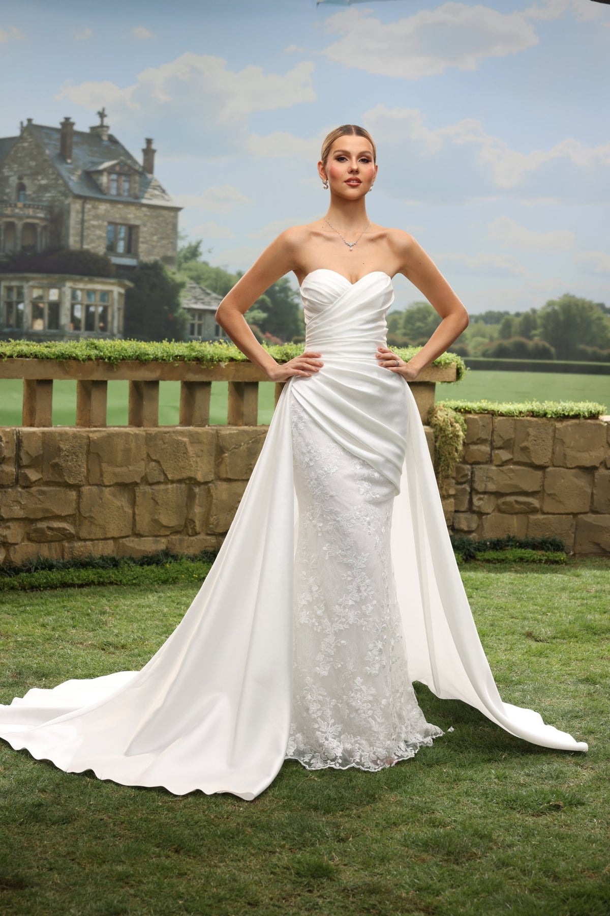 Orla white wedding dress detail view 7