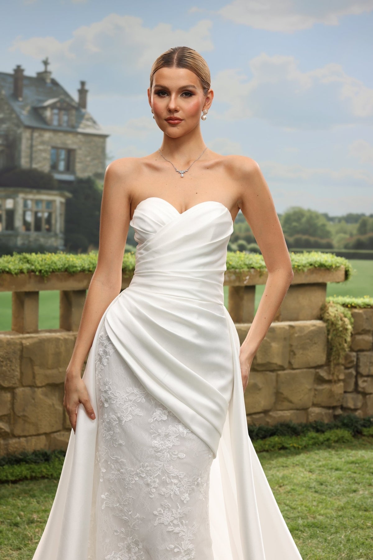 Orla white wedding dress detail view 6