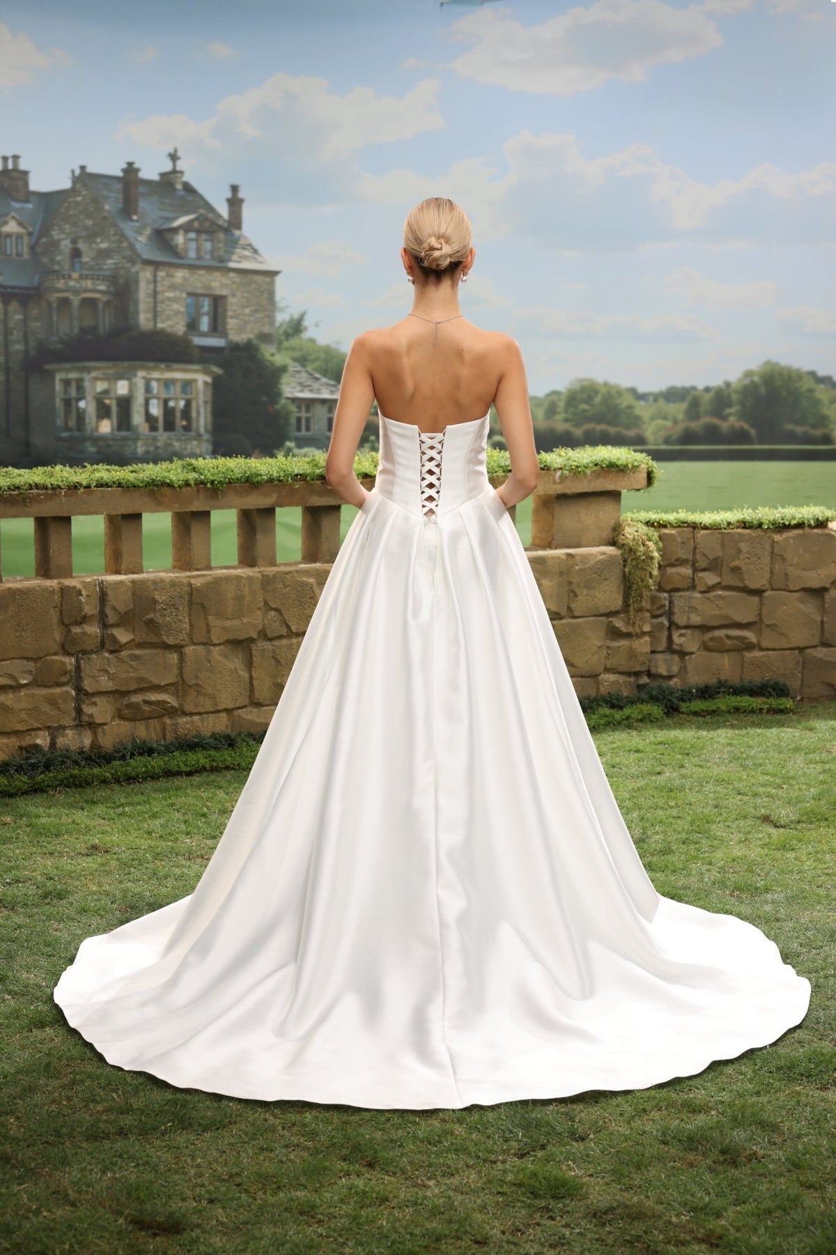 Orla white wedding dress back view 4