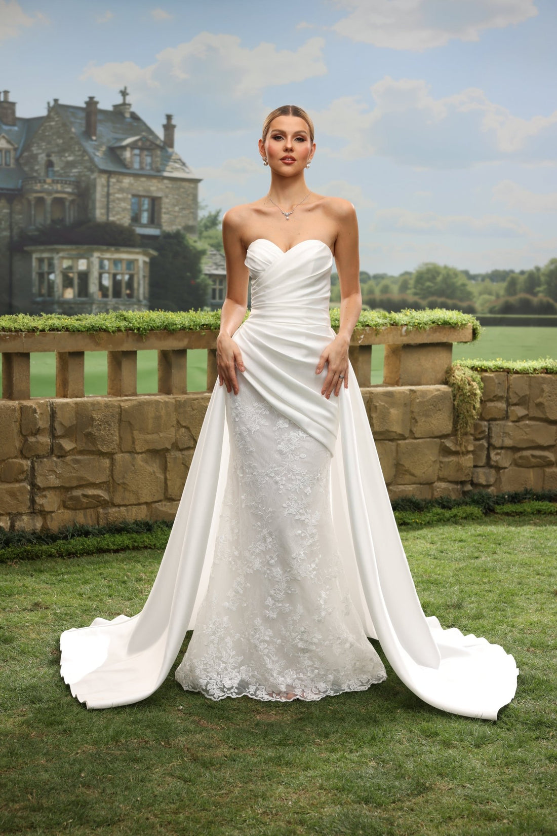 Orla white wedding dress front view 1