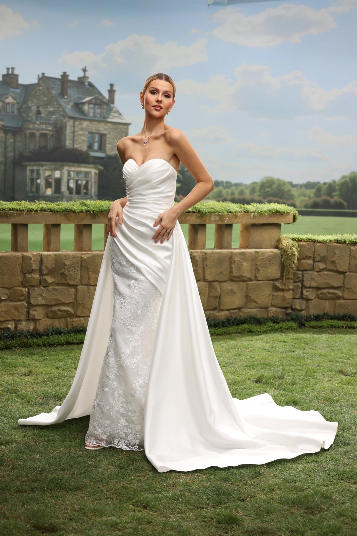 Orla white wedding dress detail view 10