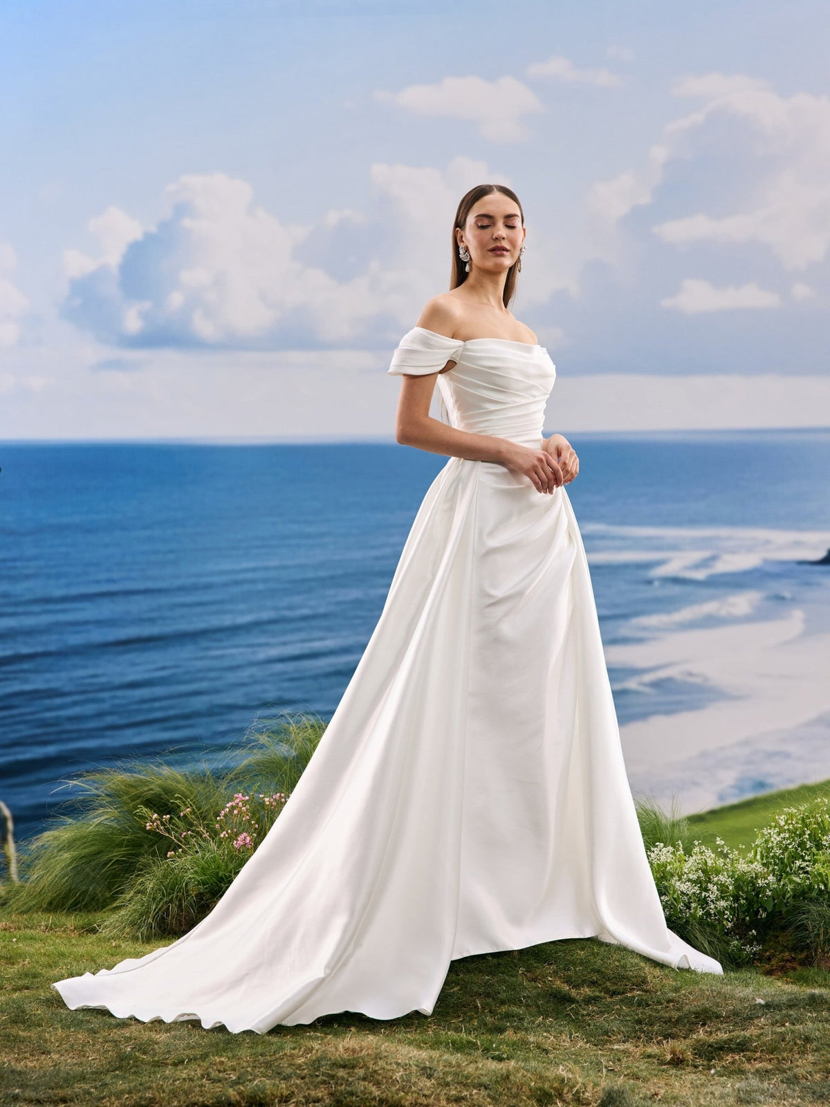 Orlina satin wedding dress - view 3