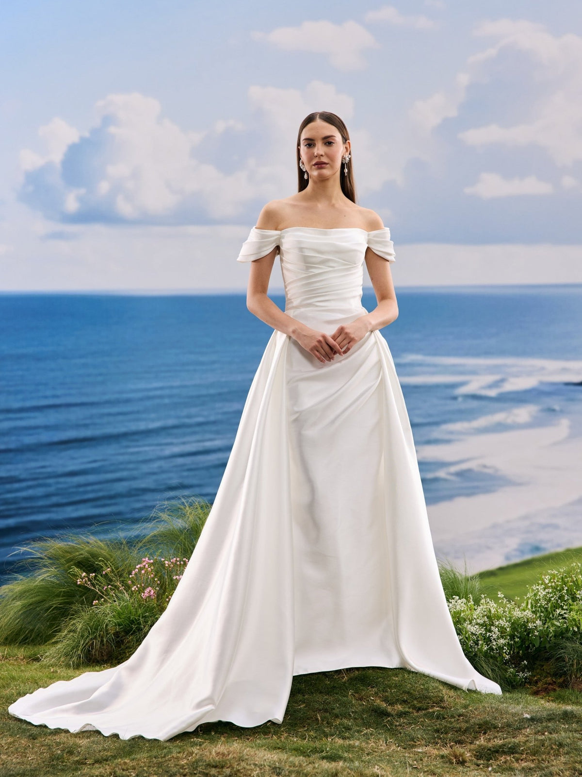 Orlina satin wedding dress - view 8