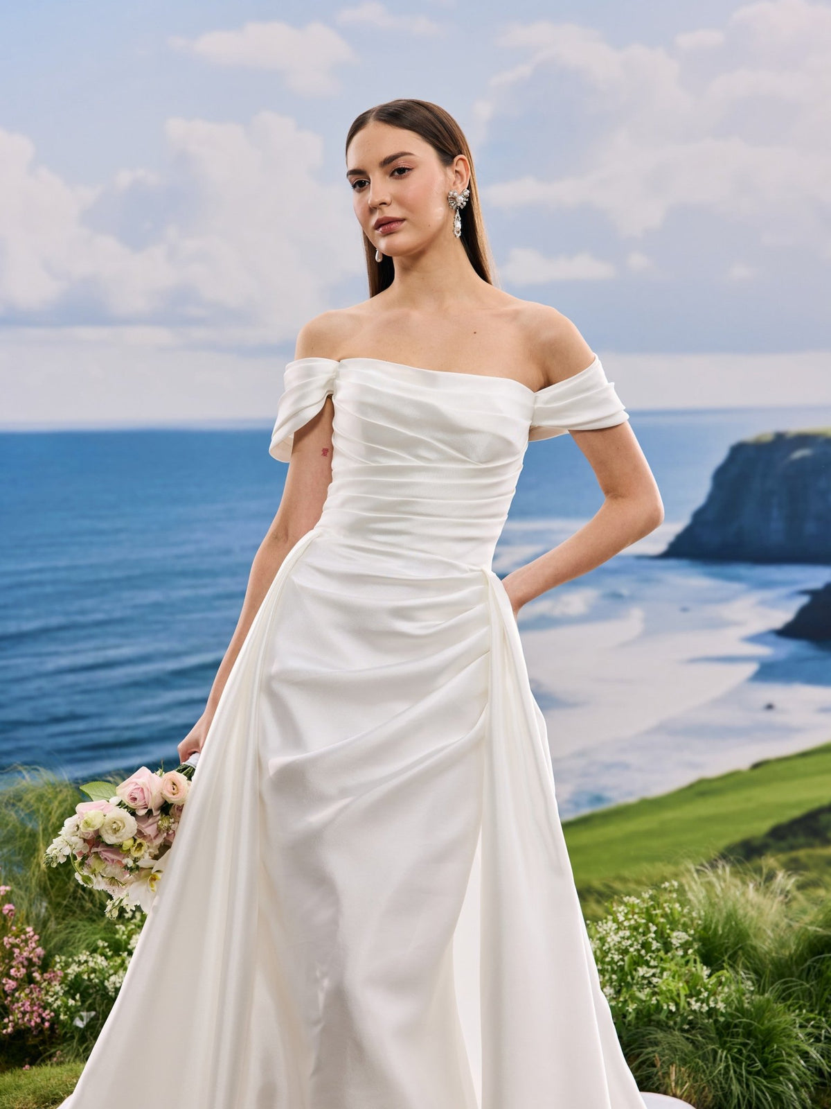 Orlina satin wedding dress - view 6