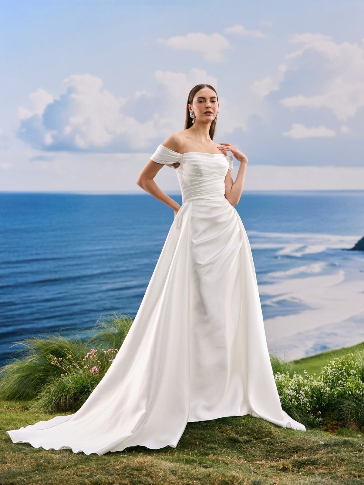 Orlina satin wedding dress - view 9