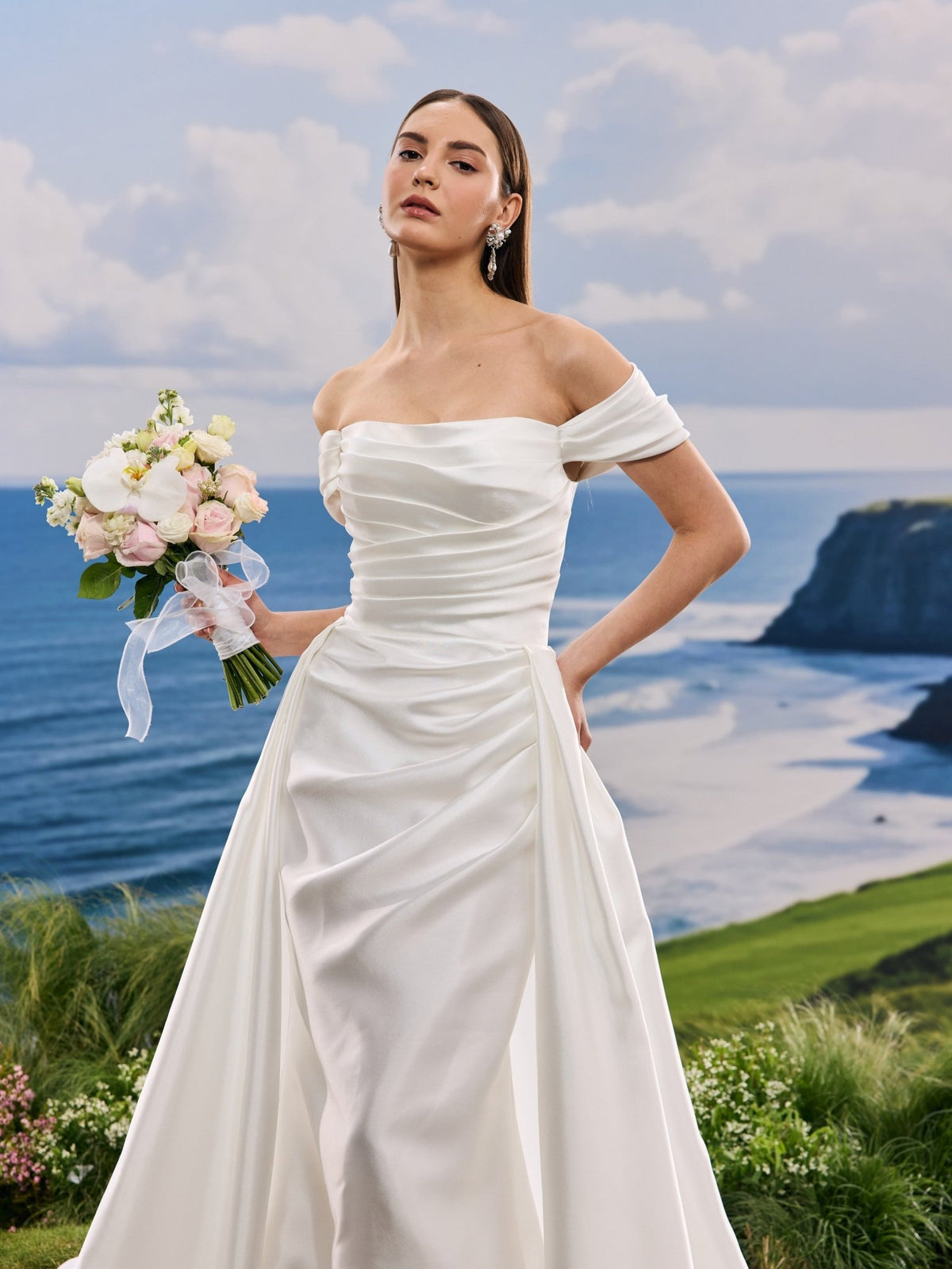 Orlina satin wedding dress - view 7