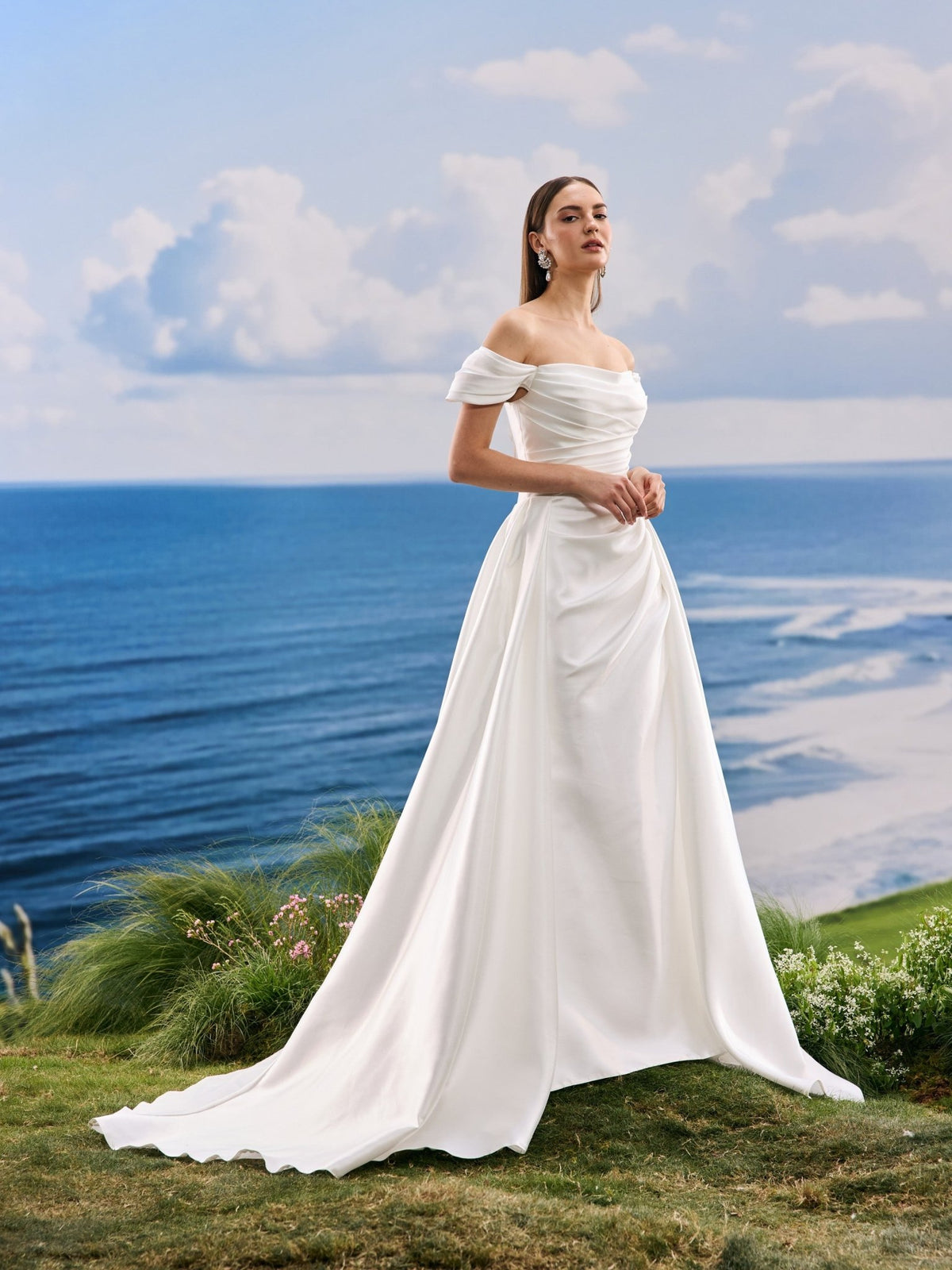 Orlina satin wedding dress - view 10