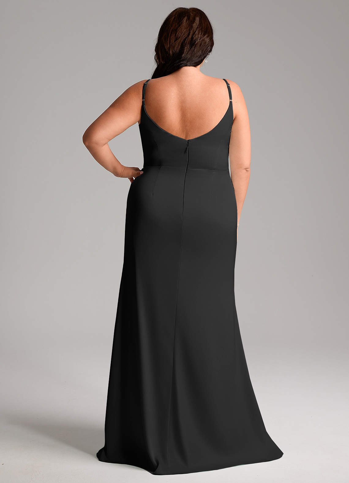 Deandra Mermaid Cowl-Neck Stretch Satin Bridesmaid Dress