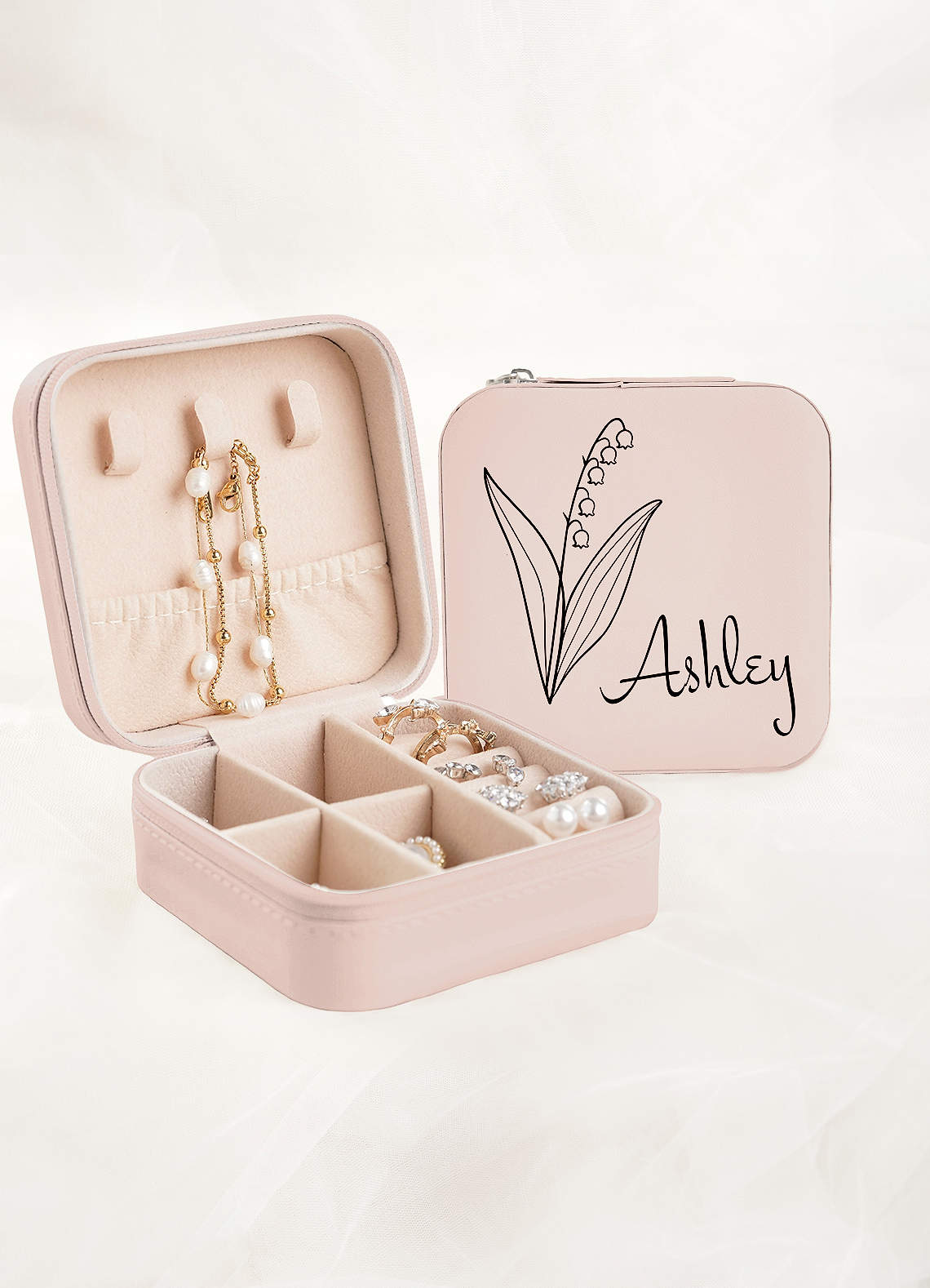 Personalized Jewelry Case — Blushing Pink — 图 14/62