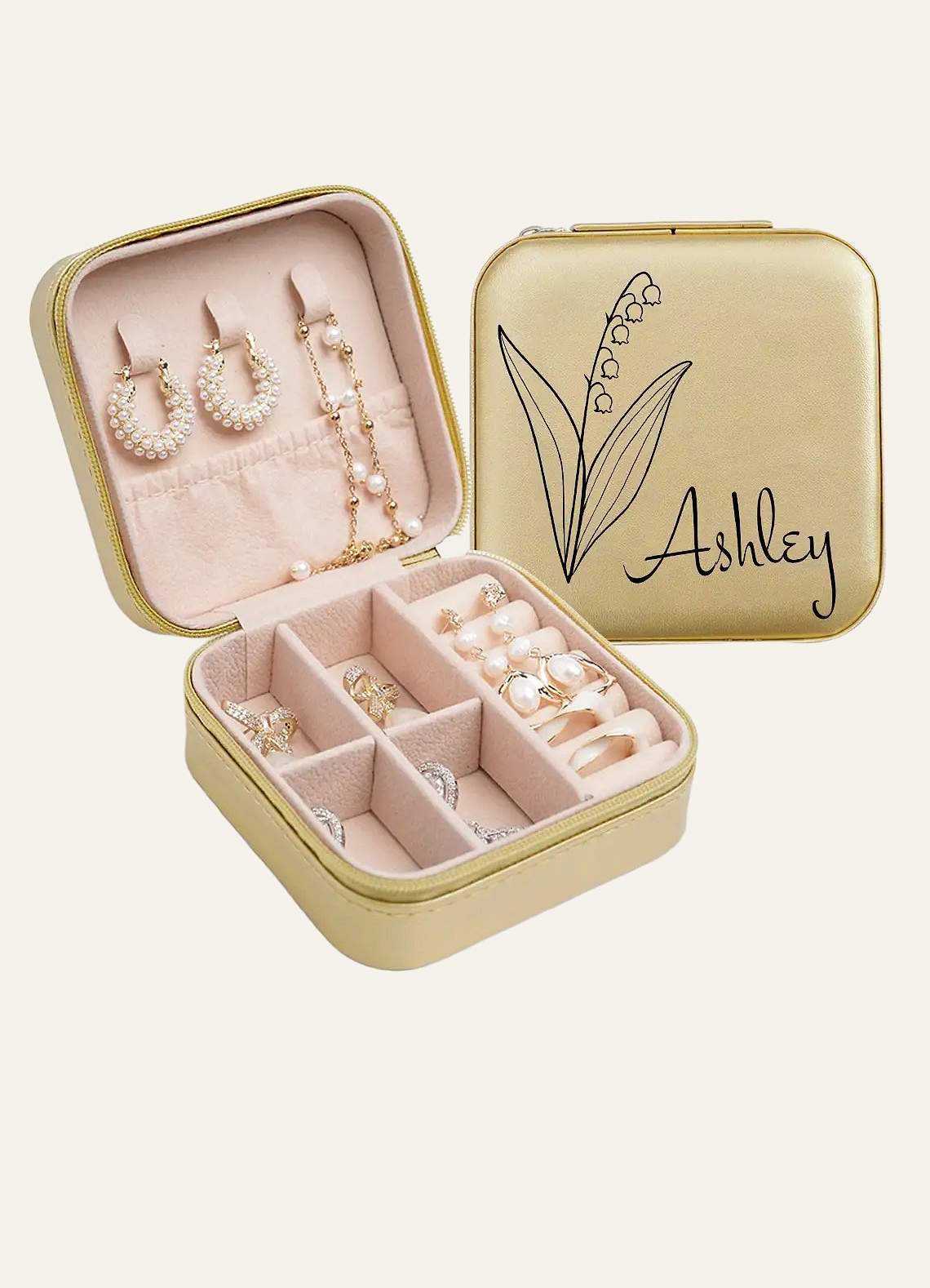 Personalized Jewelry Case — Gold — 图 9/62