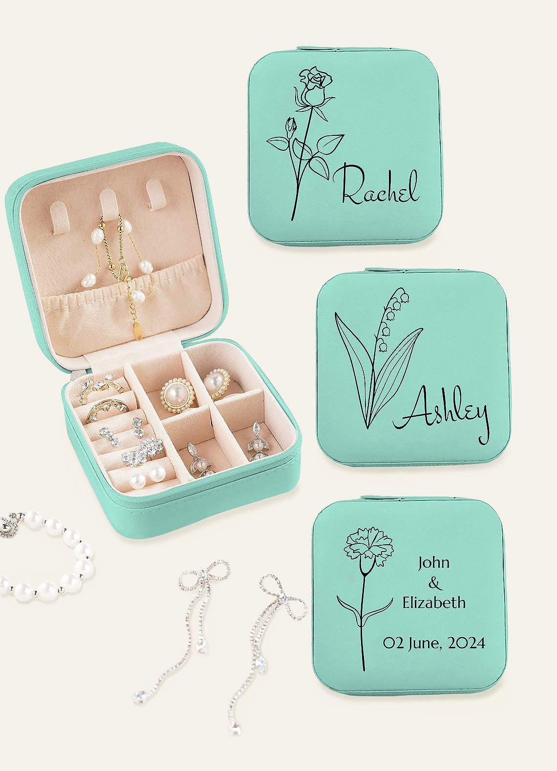 Personalized Jewelry Case — Sea Glass — 图 1/62