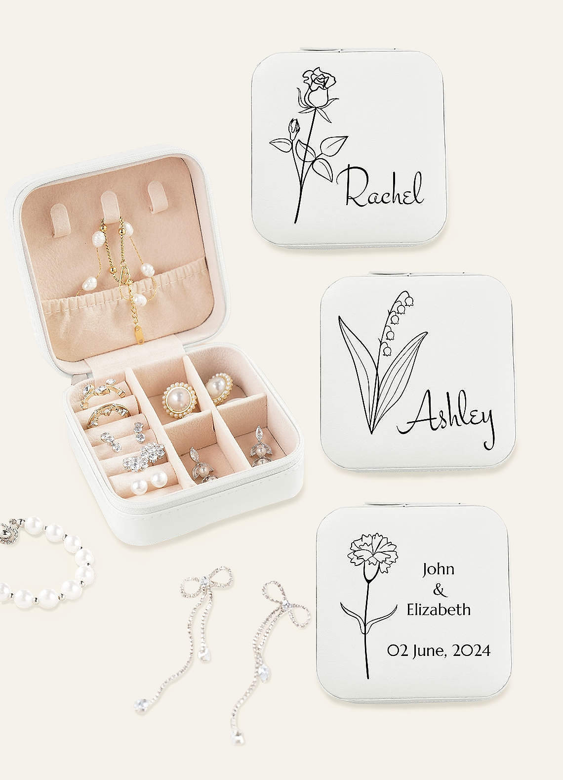 Personalized Jewelry Case — ivory — 图 5/62
