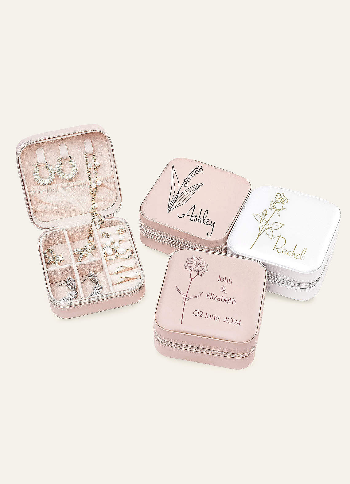 Personalized Jewelry Case — Blushing Pink — 图 2/62