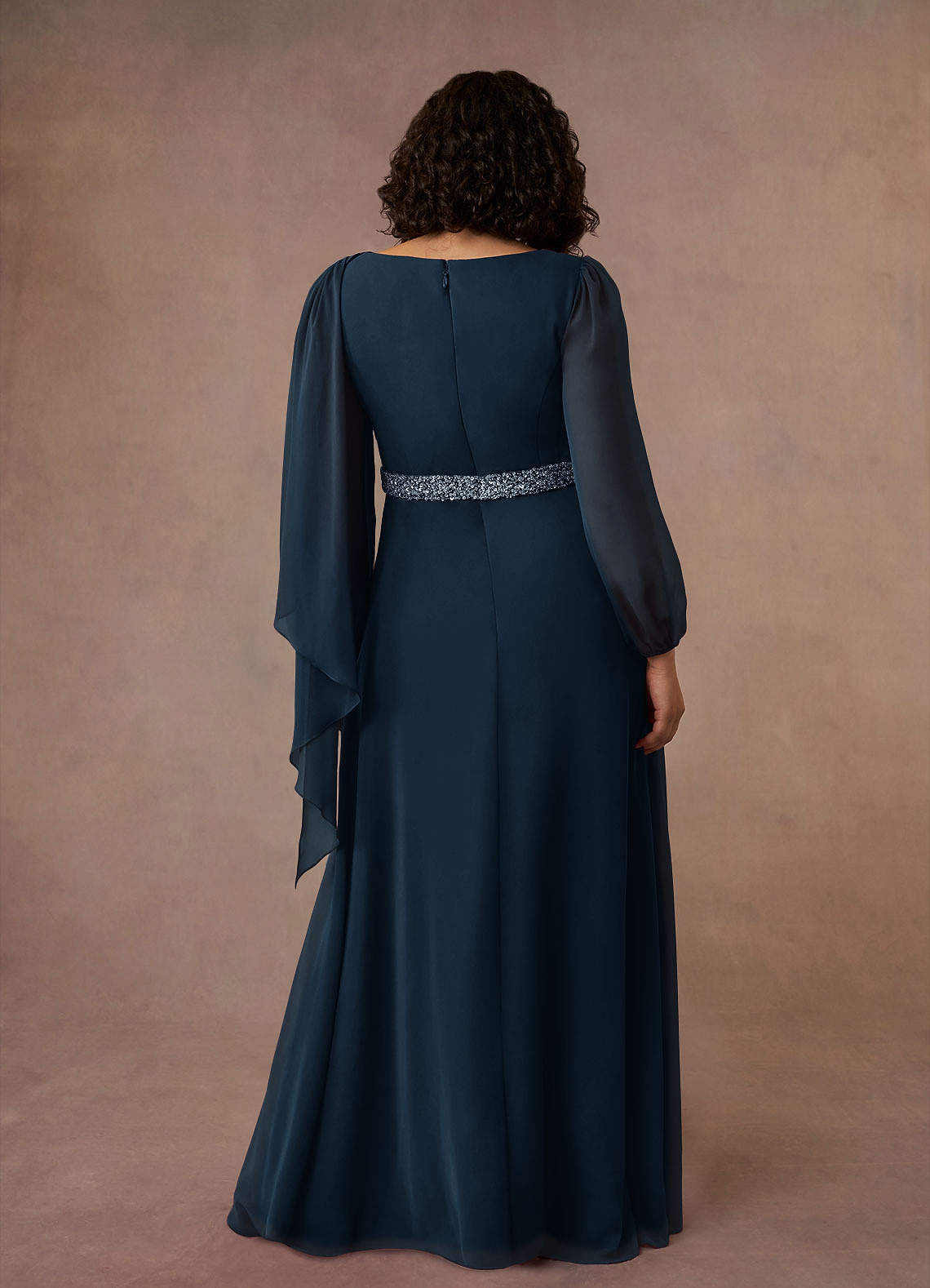 Priyanka A-Line Boat-Neck Chiffon Mother of the Bride Dress