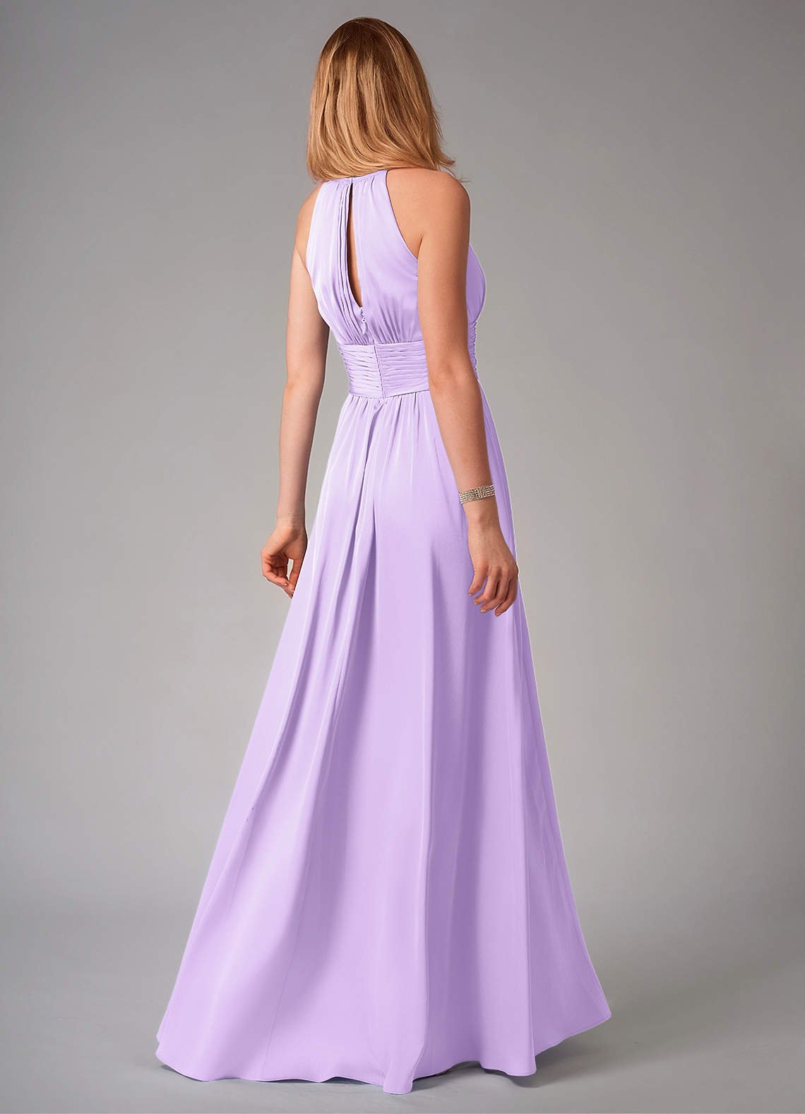 Bonnie A-Line Halter Stretch Satin Bridesmaid Dress in Lilac