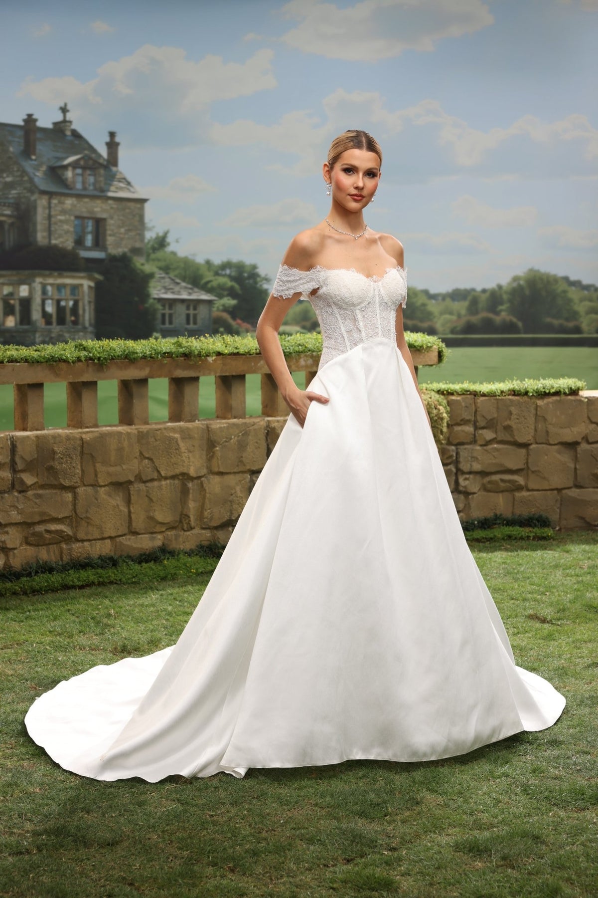 Quilla A-Line Off-the-Shoulder Sweetheart wedding dress — design detail 8