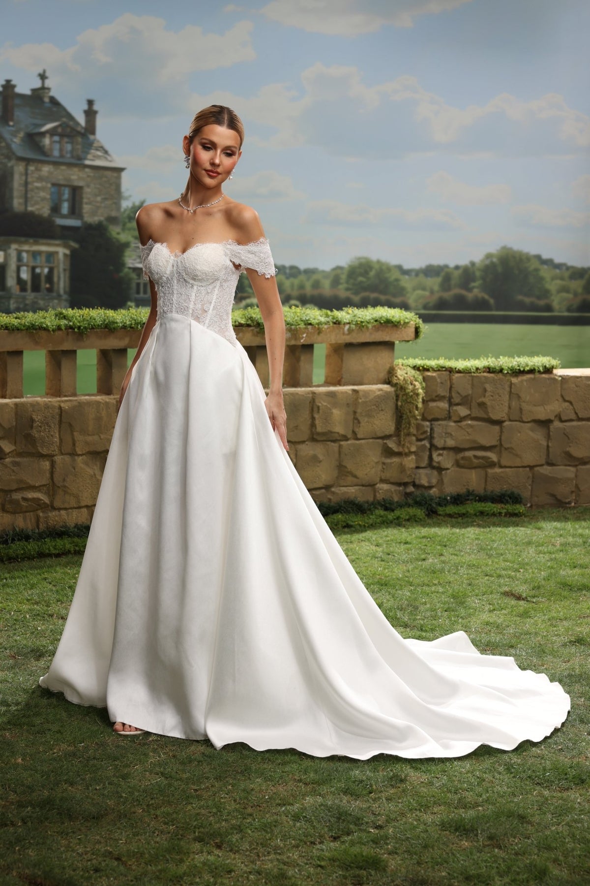 Quilla A-Line Off-the-Shoulder Sweetheart wedding dress — design detail 3