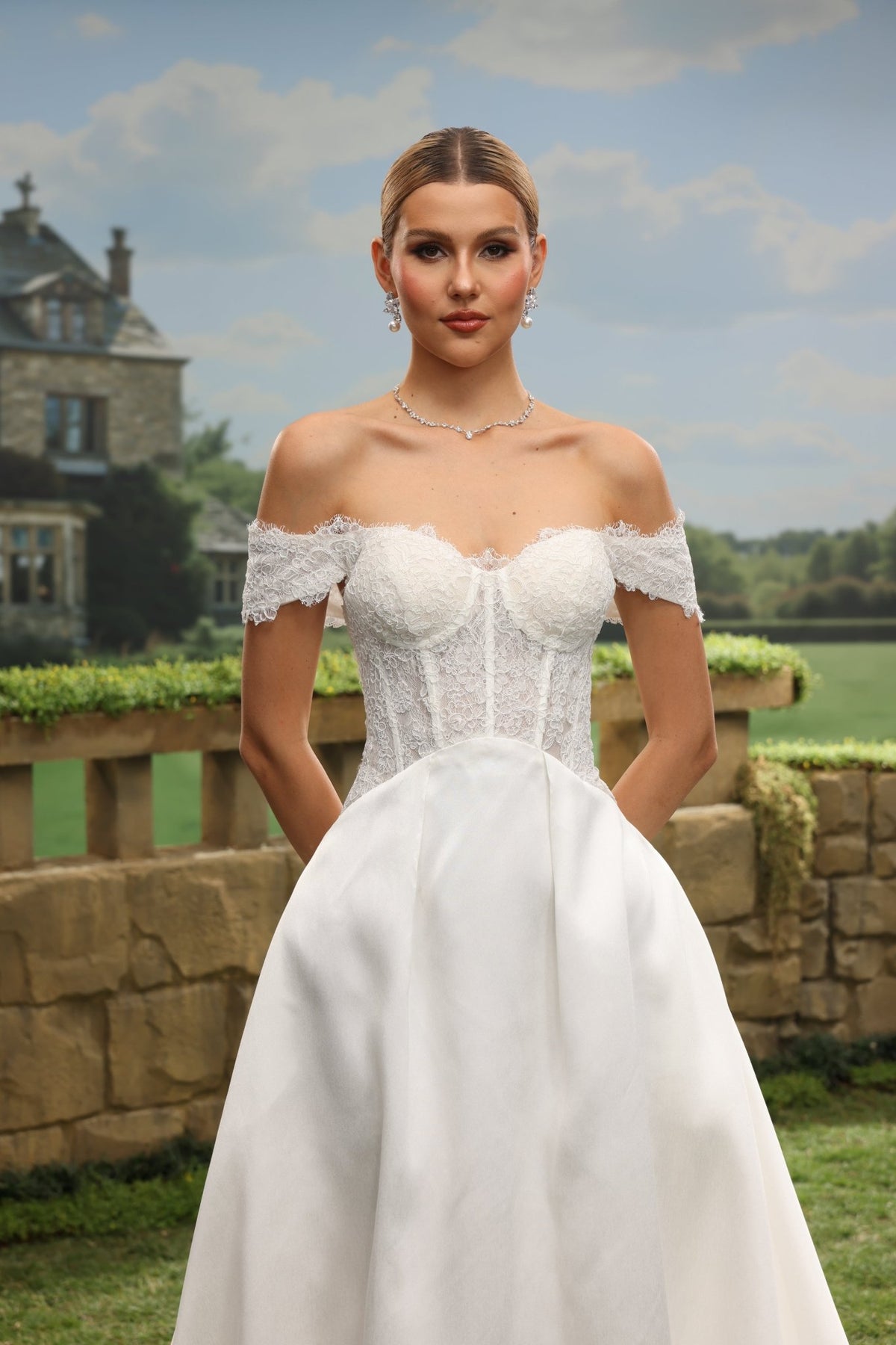 Quilla A-Line Off-the-Shoulder Sweetheart wedding dress — design detail 6