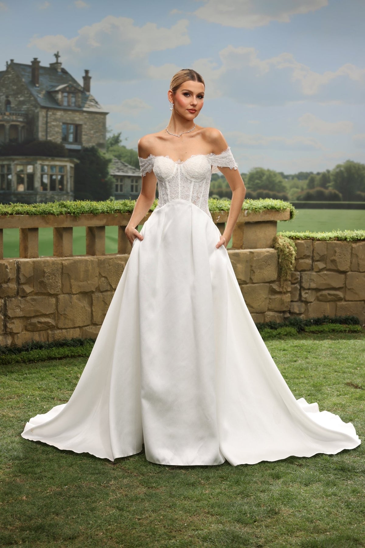 Quilla A-Line Off-the-Shoulder Sweetheart wedding dress — design detail 2