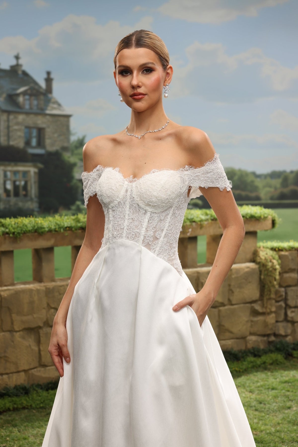 Quilla A-Line Off-the-Shoulder Sweetheart wedding dress — design detail 7