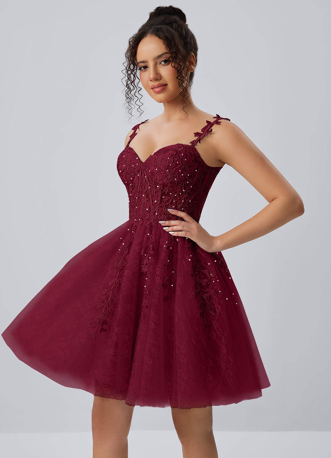 Raphinase A-Line Sweetheart Tulle Prom Dress in black
