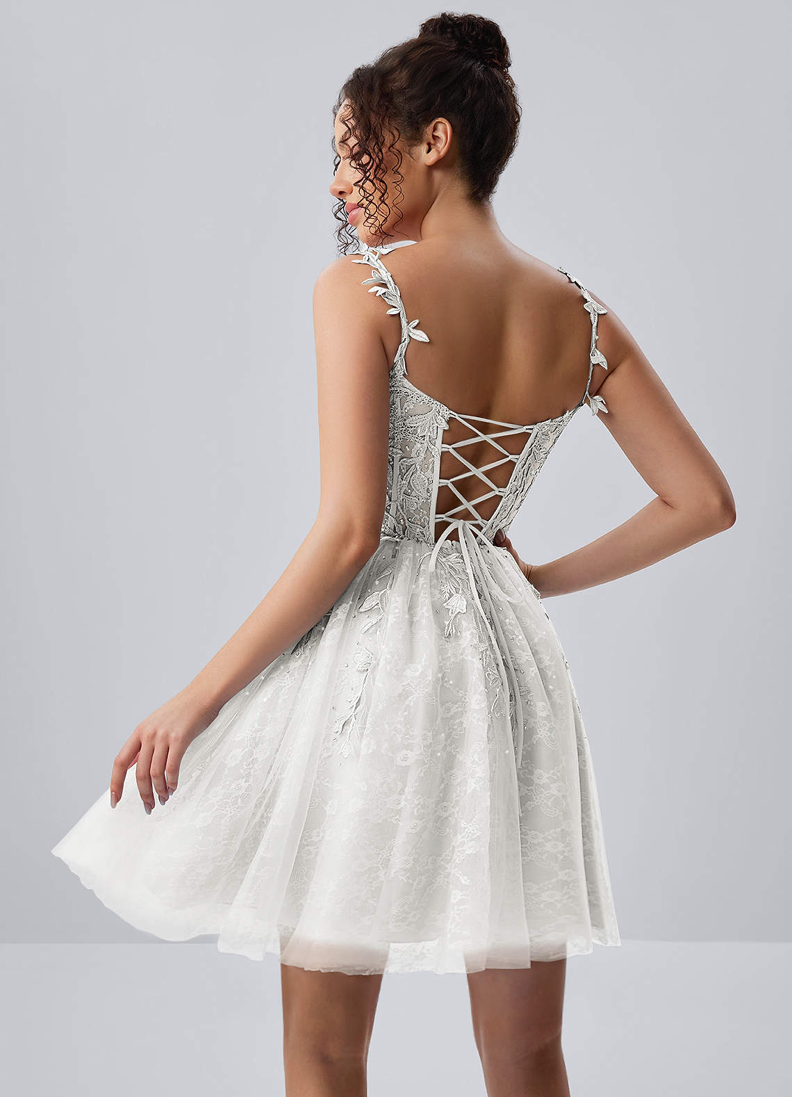Raphinase A-Line Sweetheart Tulle Prom Dress in white