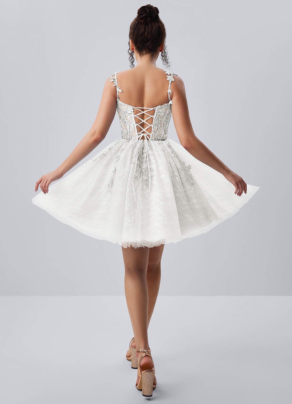 Raphinase A-Line Sweetheart Tulle Prom Dress in white