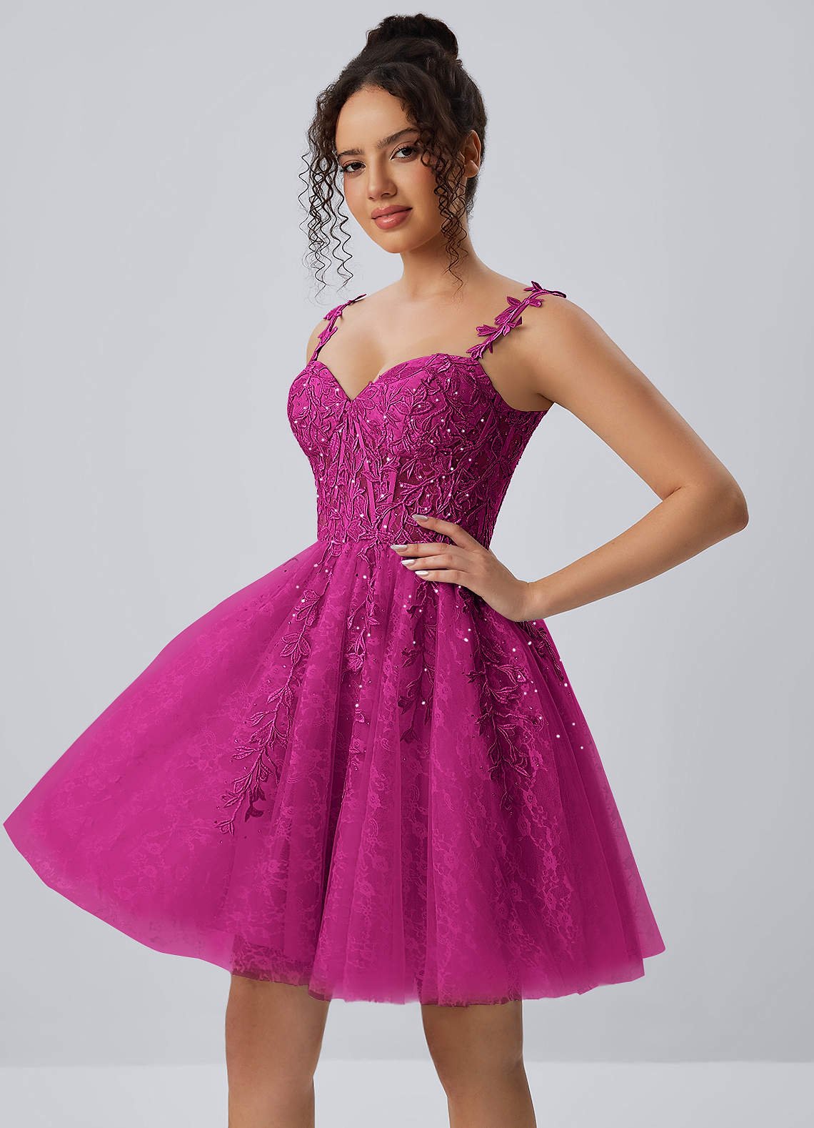 Raphinase A-Line Sweetheart Tulle Prom Dress in black