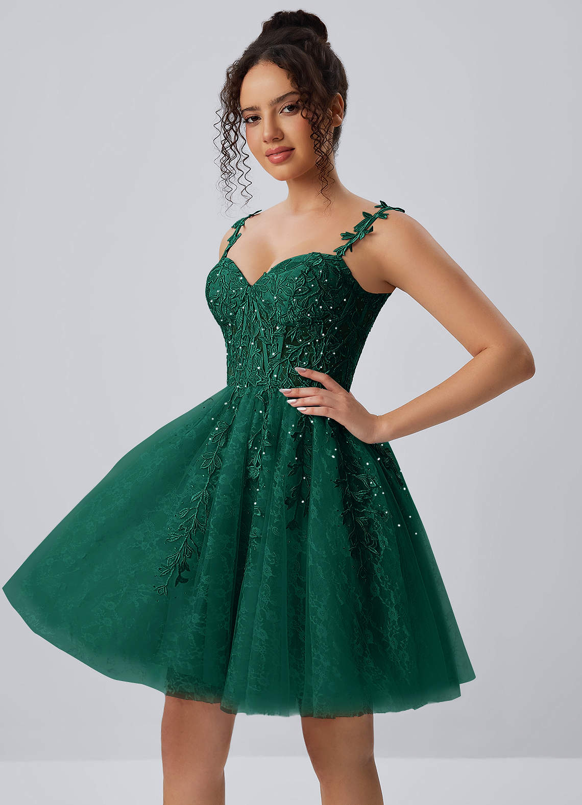Raphinase A-Line Sweetheart Tulle Prom Dress in black