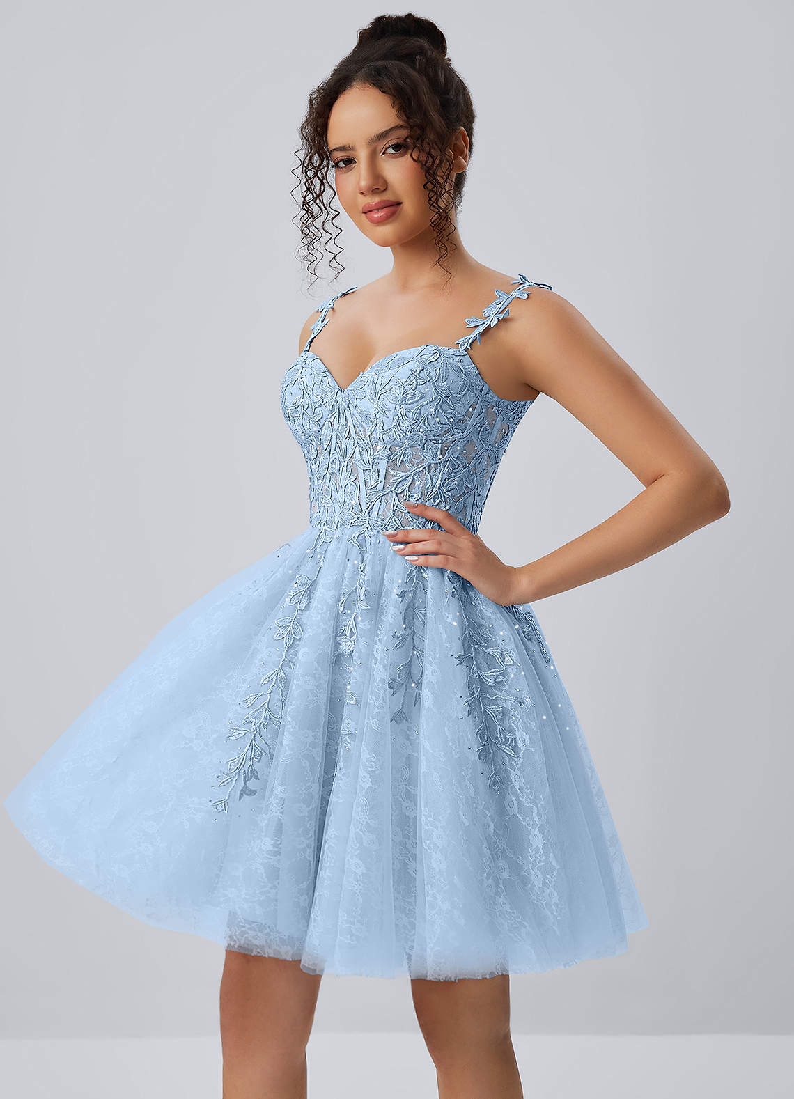Raphinase A-Line Sweetheart Tulle Prom Dress in black