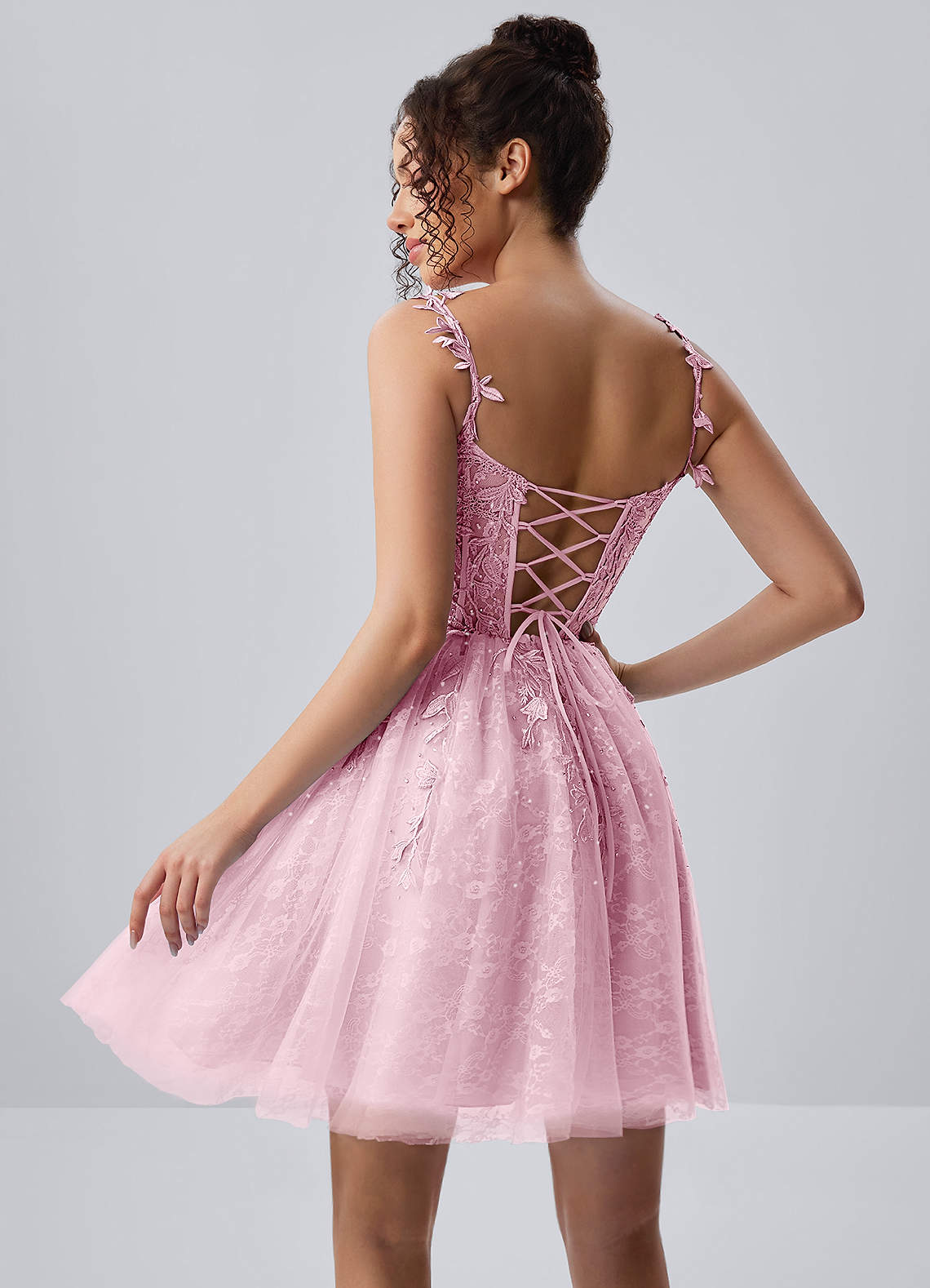 Raphinase A-Line Sweetheart Tulle Prom Dress in Blushing Pink