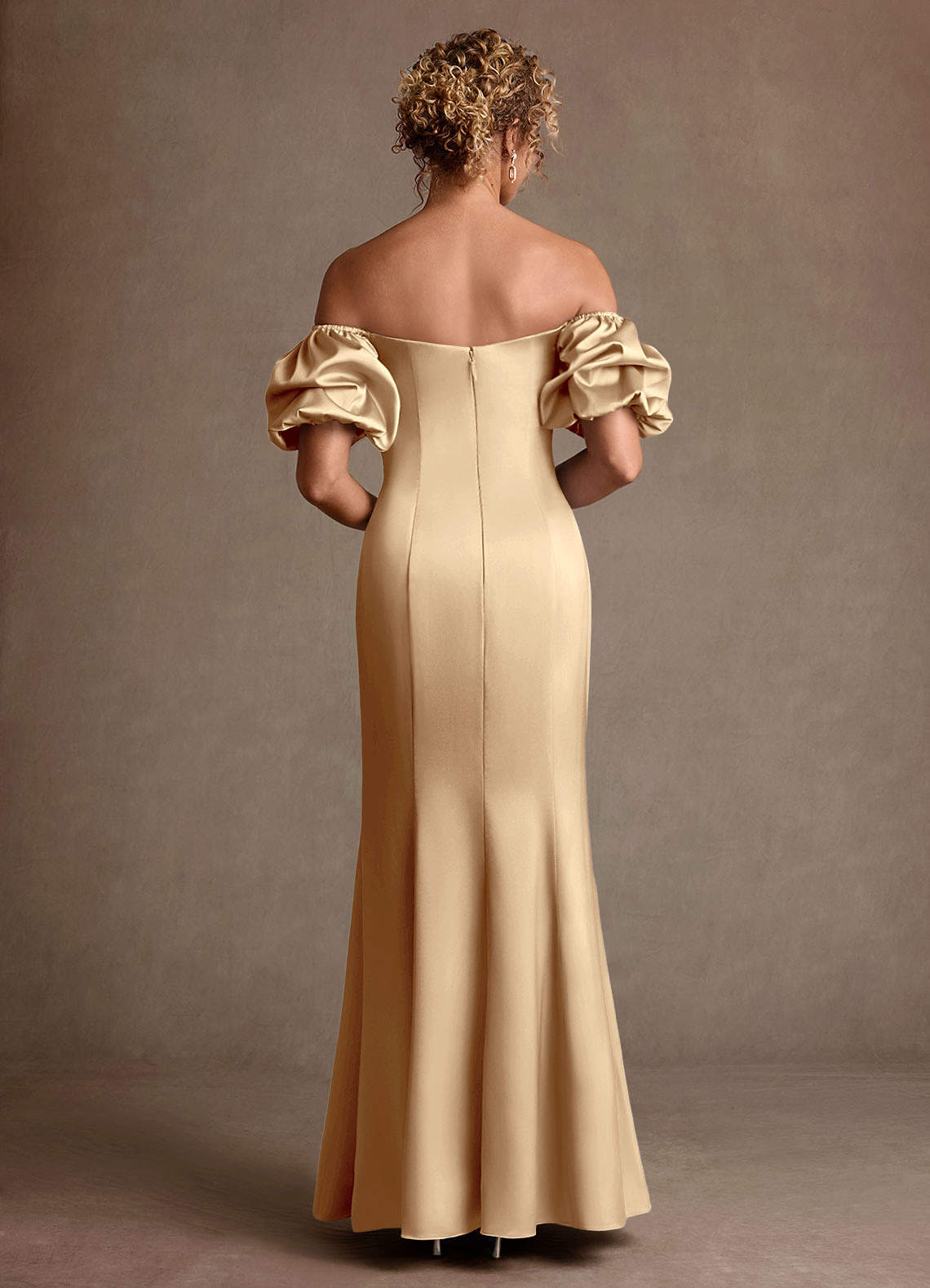 Redding Sheath Sweetheart Stretch Satin Mother of the Bride Dress in champagne