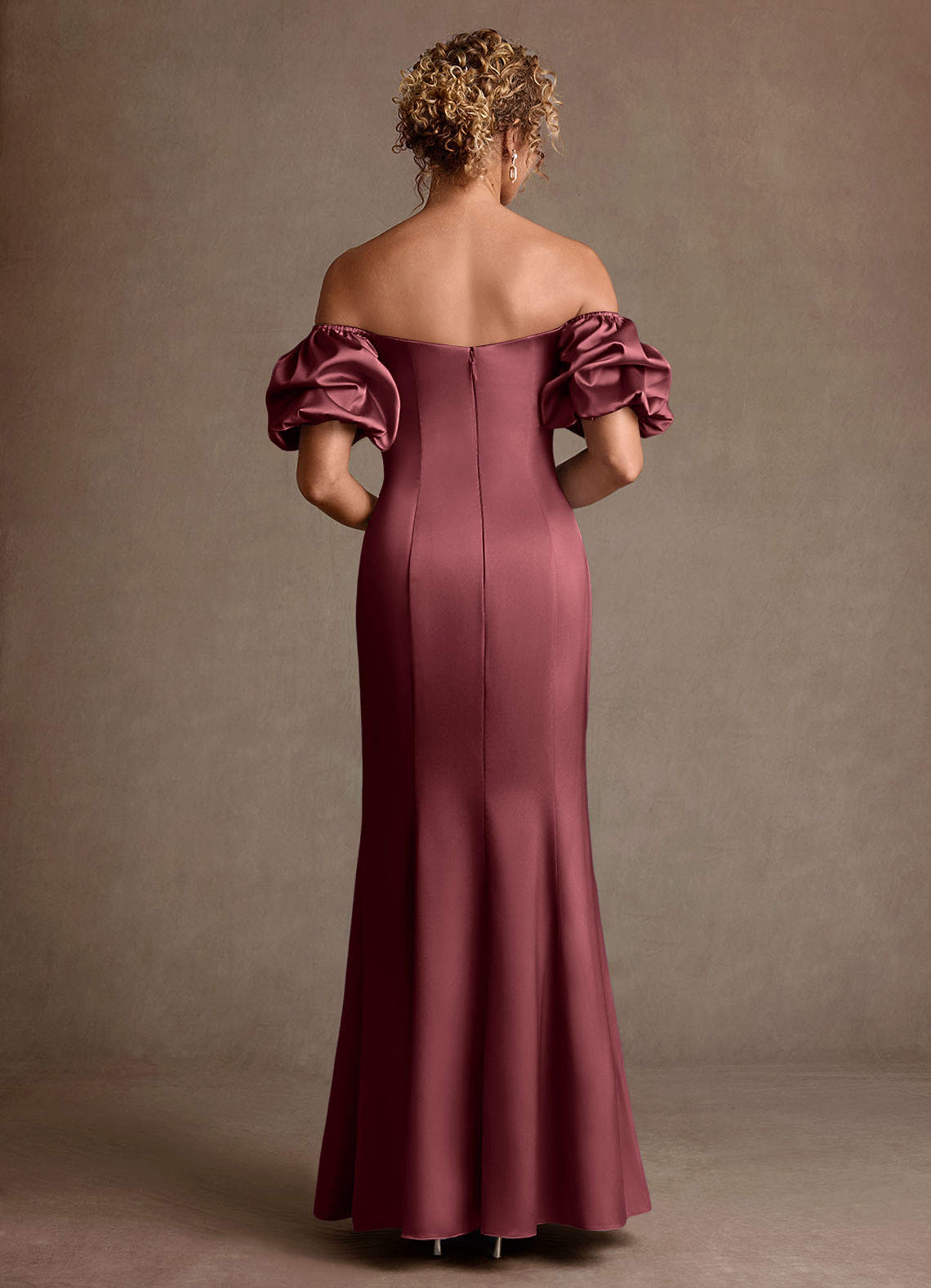 Redding Sheath Sweetheart Stretch Satin Mother of the Bride Dress in Merlot
