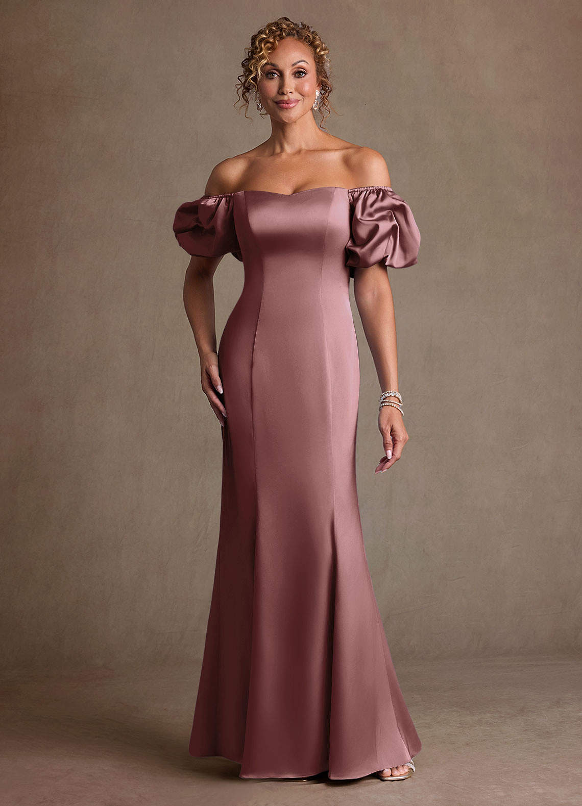 Redding Sheath Sweetheart Stretch Satin Mother of the Bride Dress