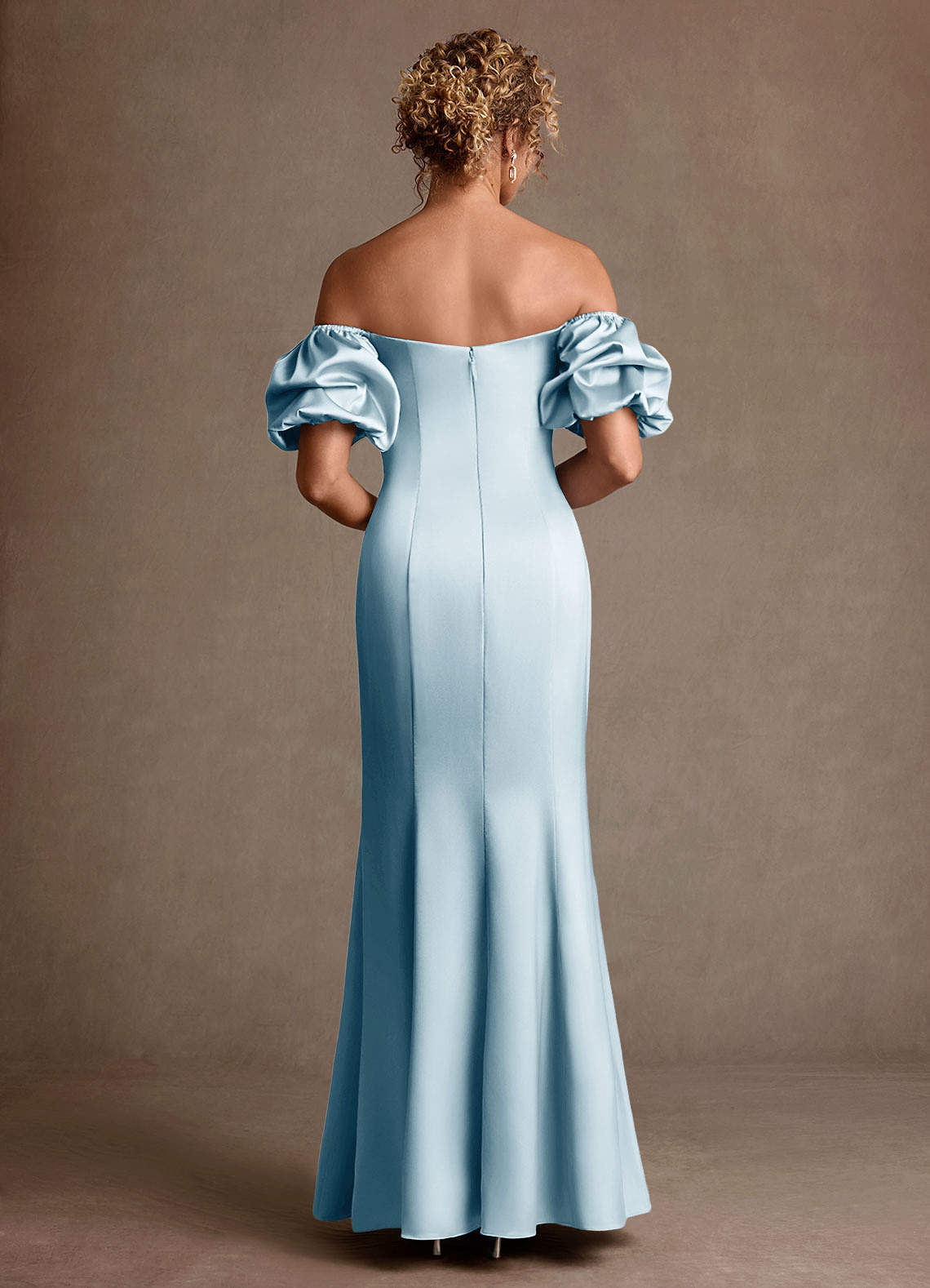 Redding Sheath Sweetheart Stretch Satin Mother of the Bride Dress in Sky Blue
