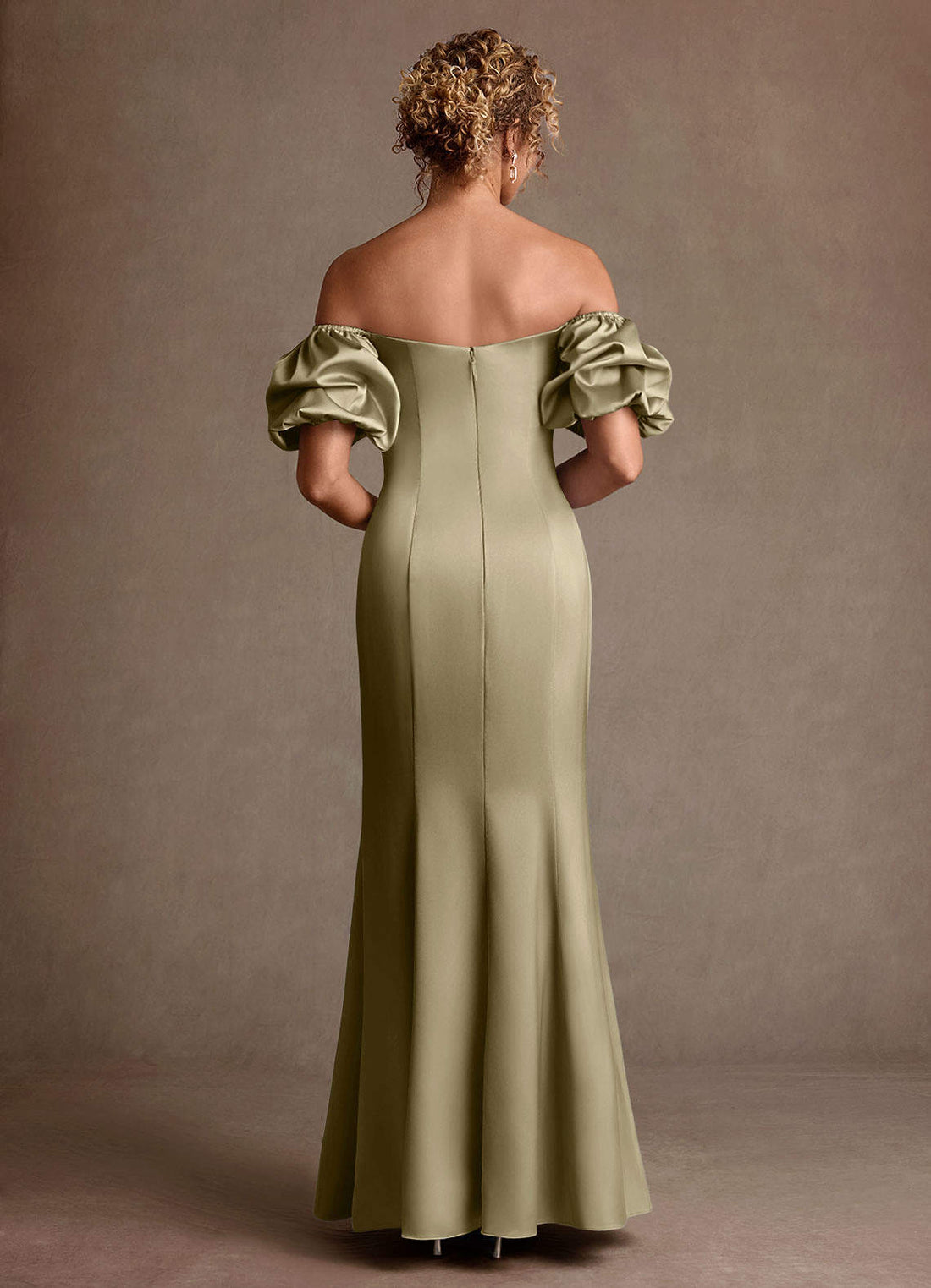 Redding Sheath Sweetheart Stretch Satin Mother of the Bride Dress in Moss Green