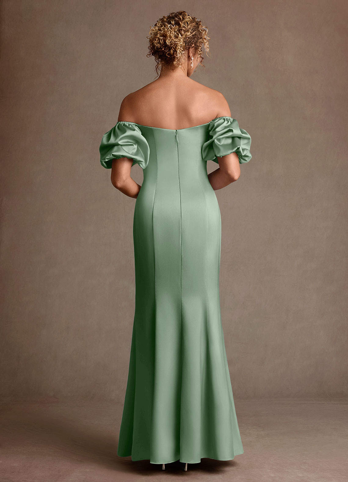 Redding Sheath Sweetheart Stretch Satin Mother of the Bride Dress in matcha
