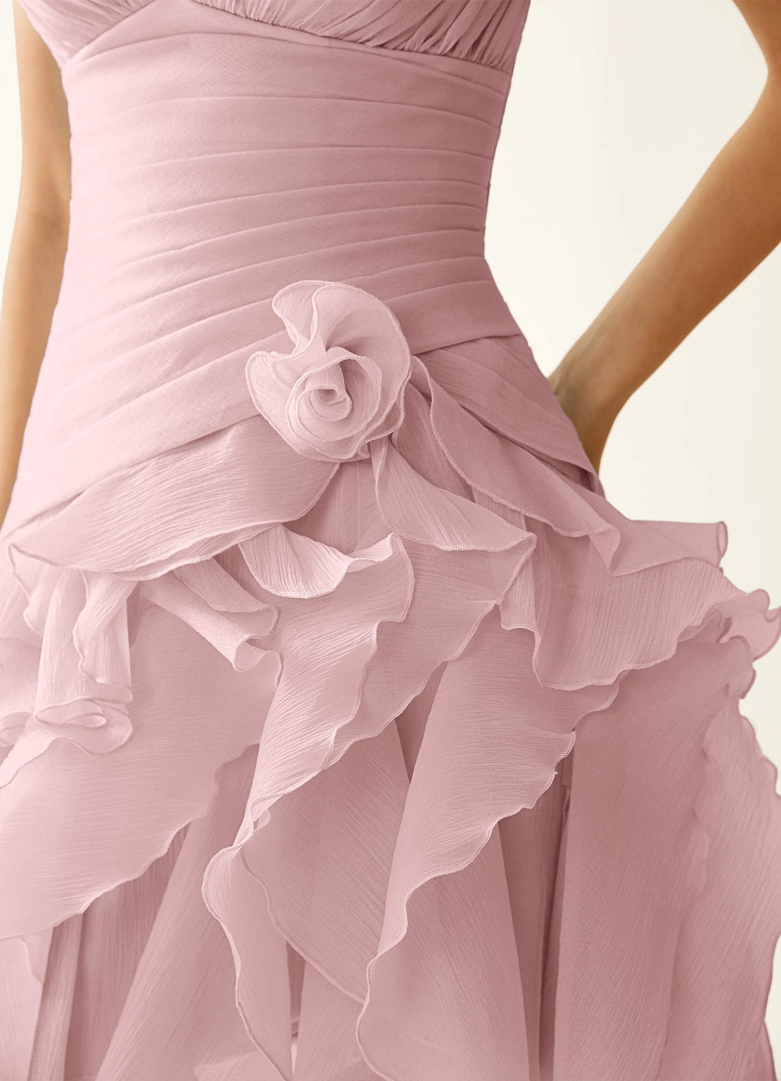 Rentina A-Line Mini Sweetheart Tiered Tulle Prom Dress in Pink