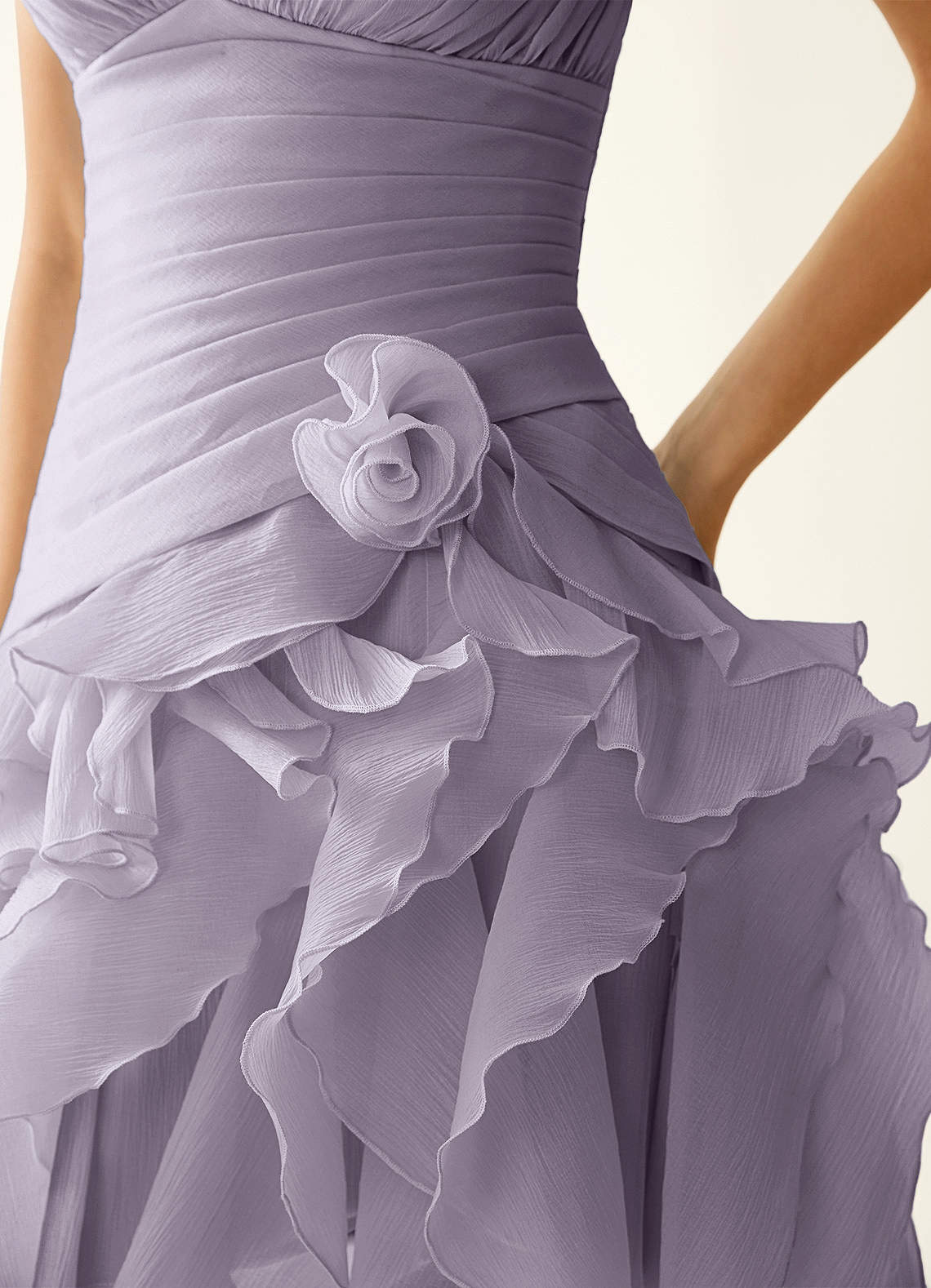 Rentina A-Line Mini Sweetheart Tiered Tulle Prom Dress in Wisteria