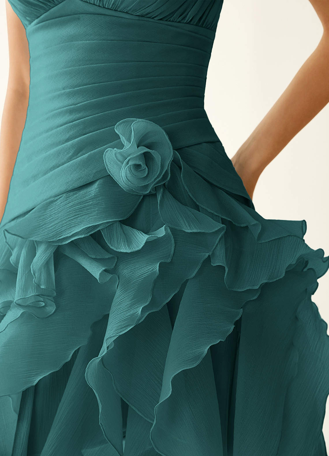 Rentina A-Line Mini Sweetheart Tiered Tulle Prom Dress in Peacock