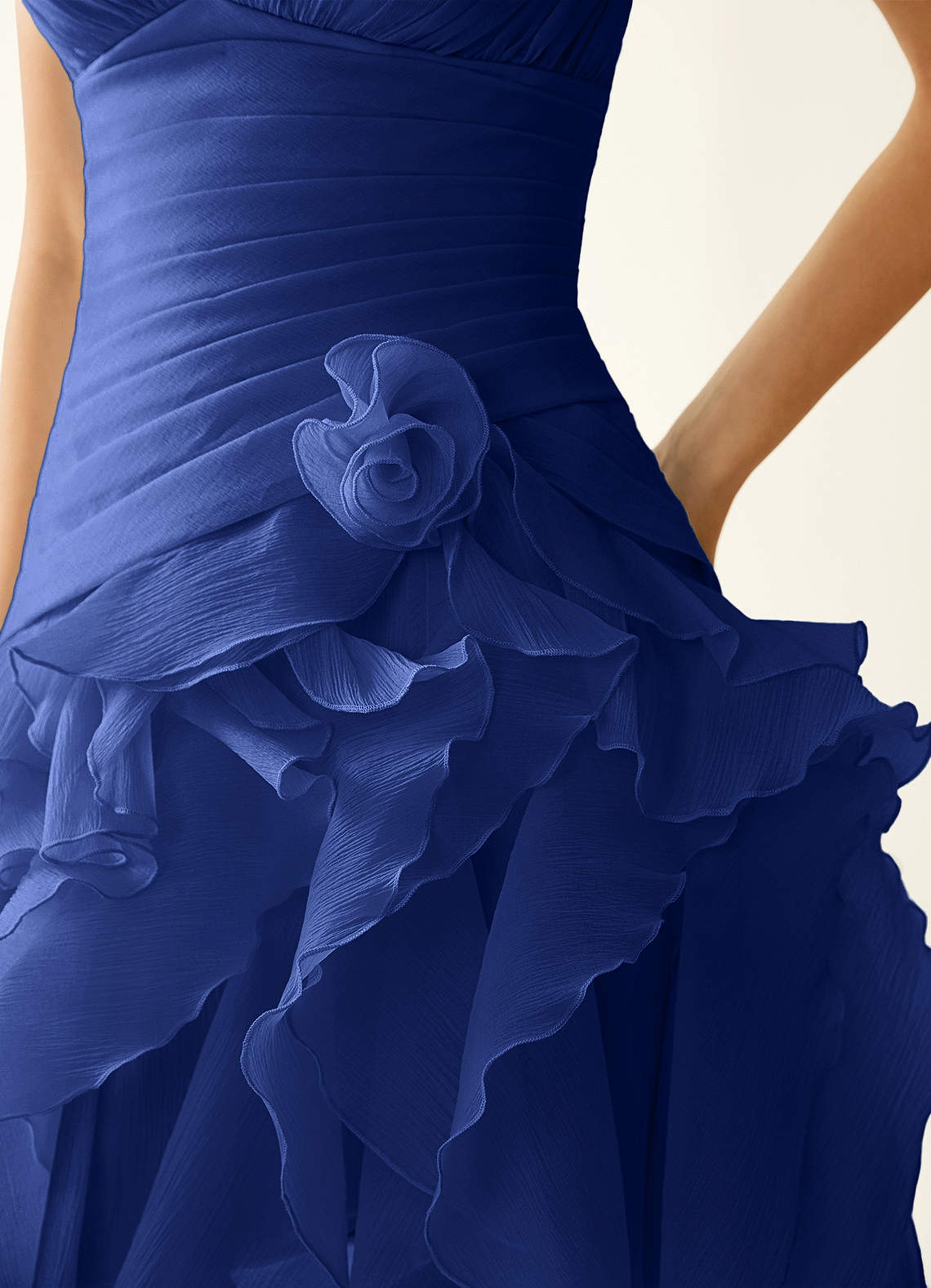 Rentina A-Line Mini Sweetheart Tiered Tulle Prom Dress in Royal Blue