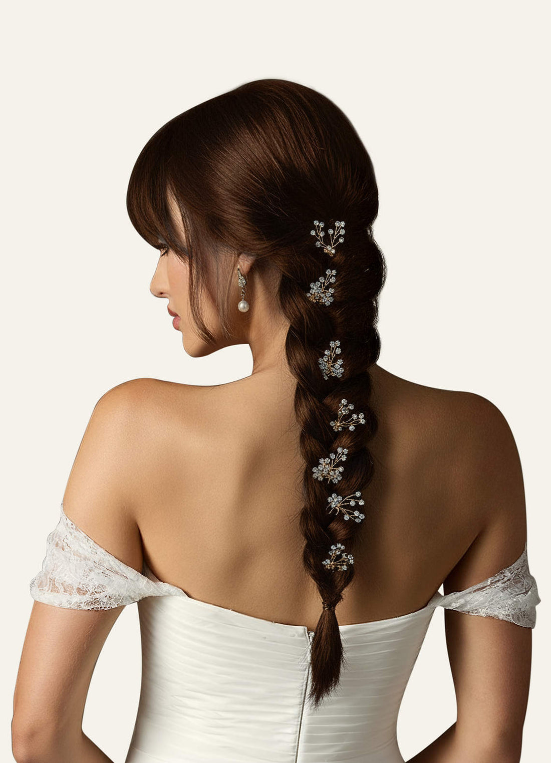 Rhinestone Floral Cluster Hairpin Set — Gold — 图 1/10
