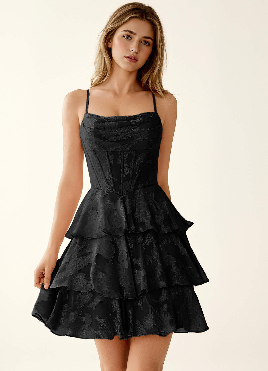 Rietta A-Line Sweetheart Floral Burnout Prom Dress in Dark Green