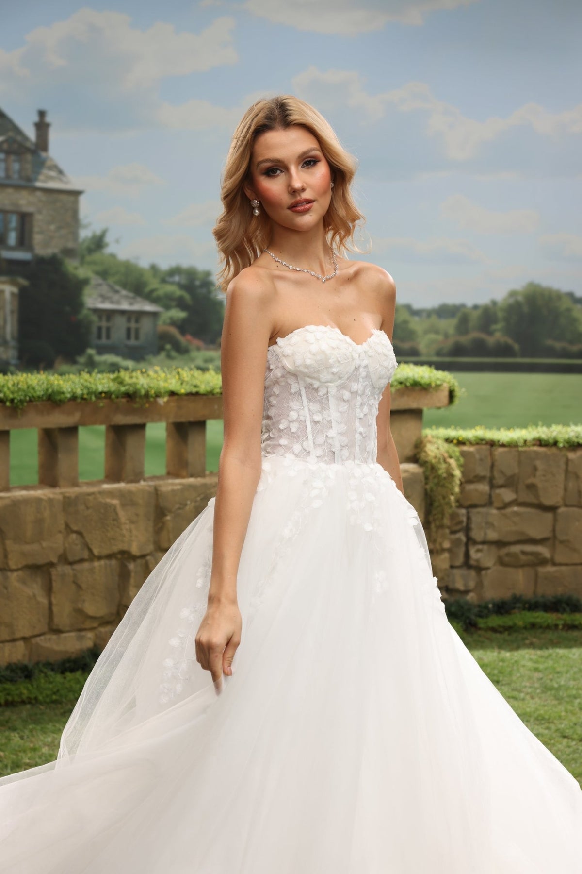 Riva white wedding dress back view 8